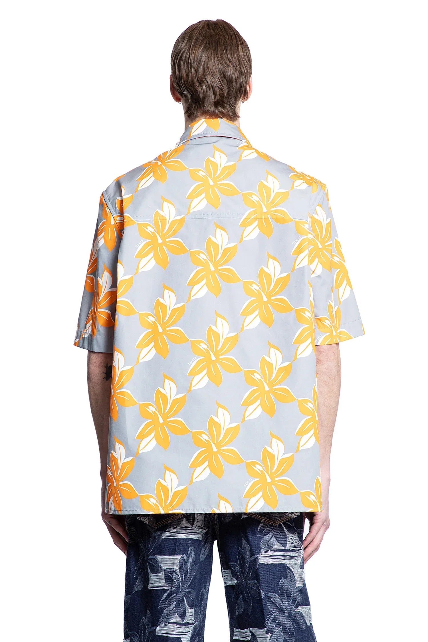 Printed Cotton Poplin Shirt Gucci – Гарантія оригінальності – детальний вид