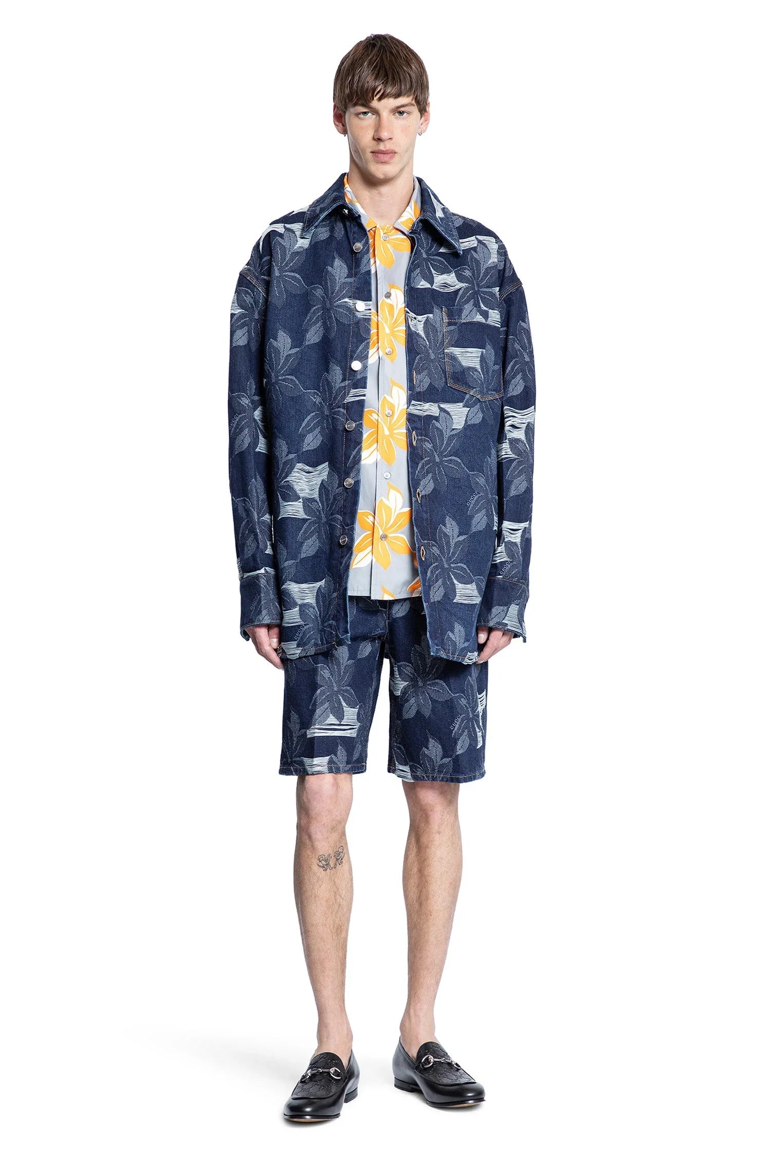 Printed Cotton Poplin Shirt Gucci – Гарантія оригінальності – збільшений вид
