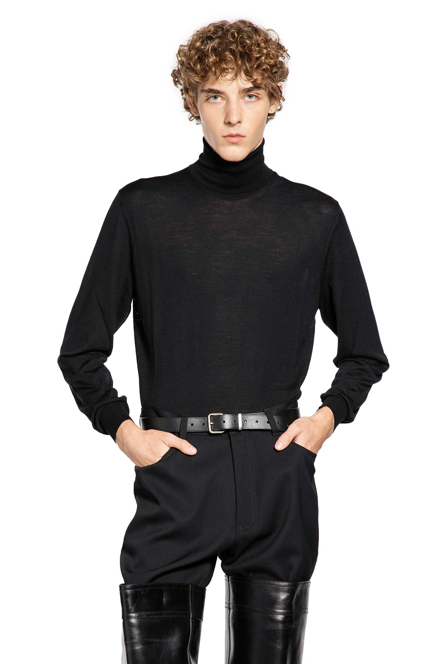 Turtleneck Knitwear In Cotton Saint laurent оригінал – Купити в Україні – боковий вид