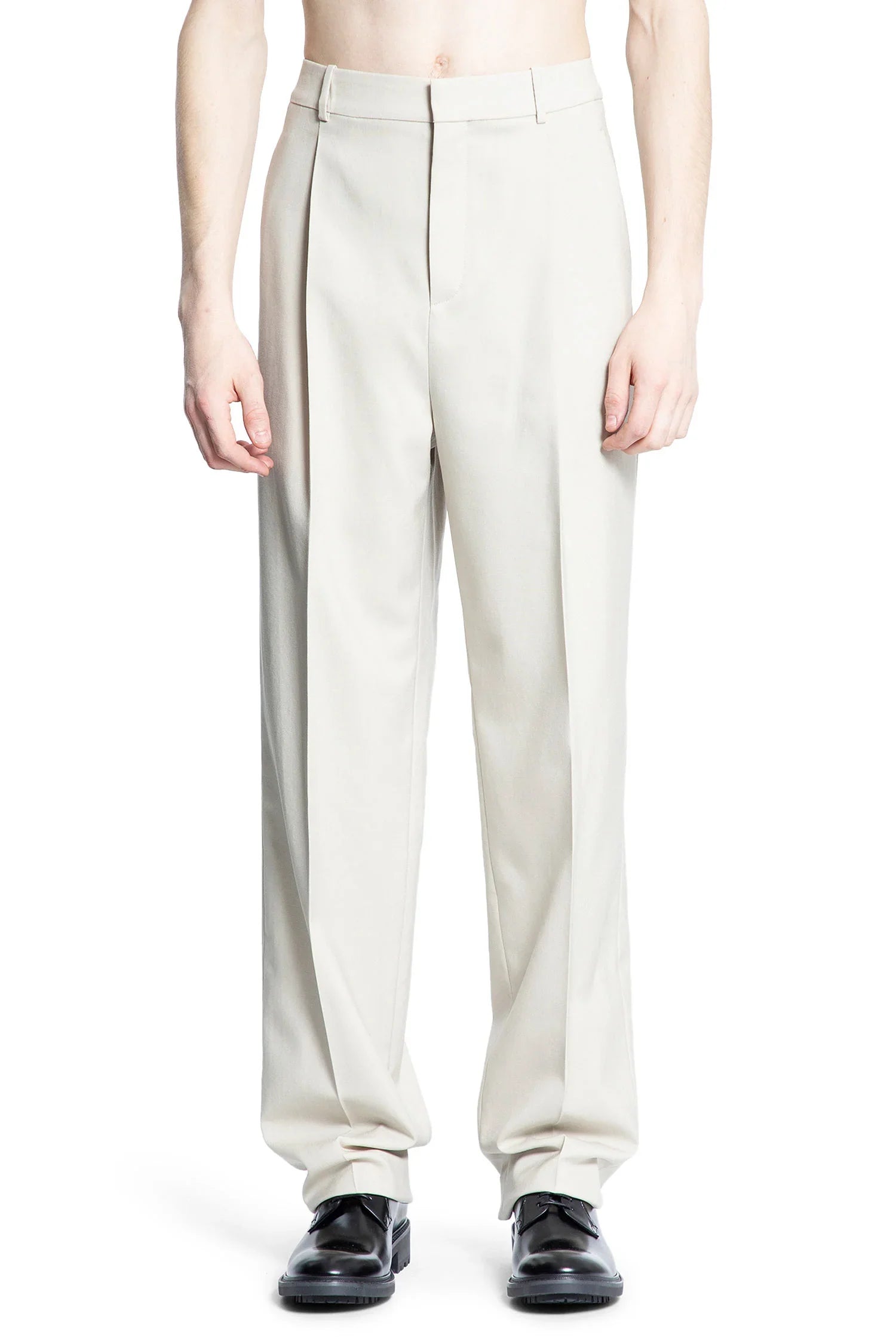 Оригінальна Pleated Wool Carrot Pants Saint laurent – вид ззаду