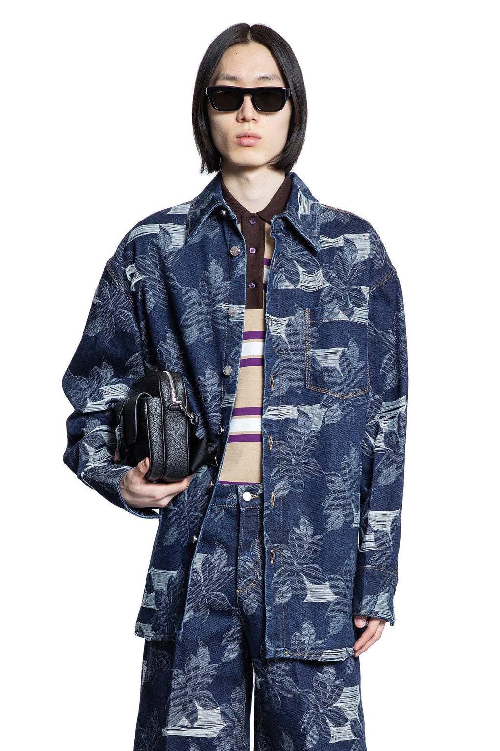 Floral Jacquard Denim Shirt Gucci оригінал – Купити в Україні – боковий вид