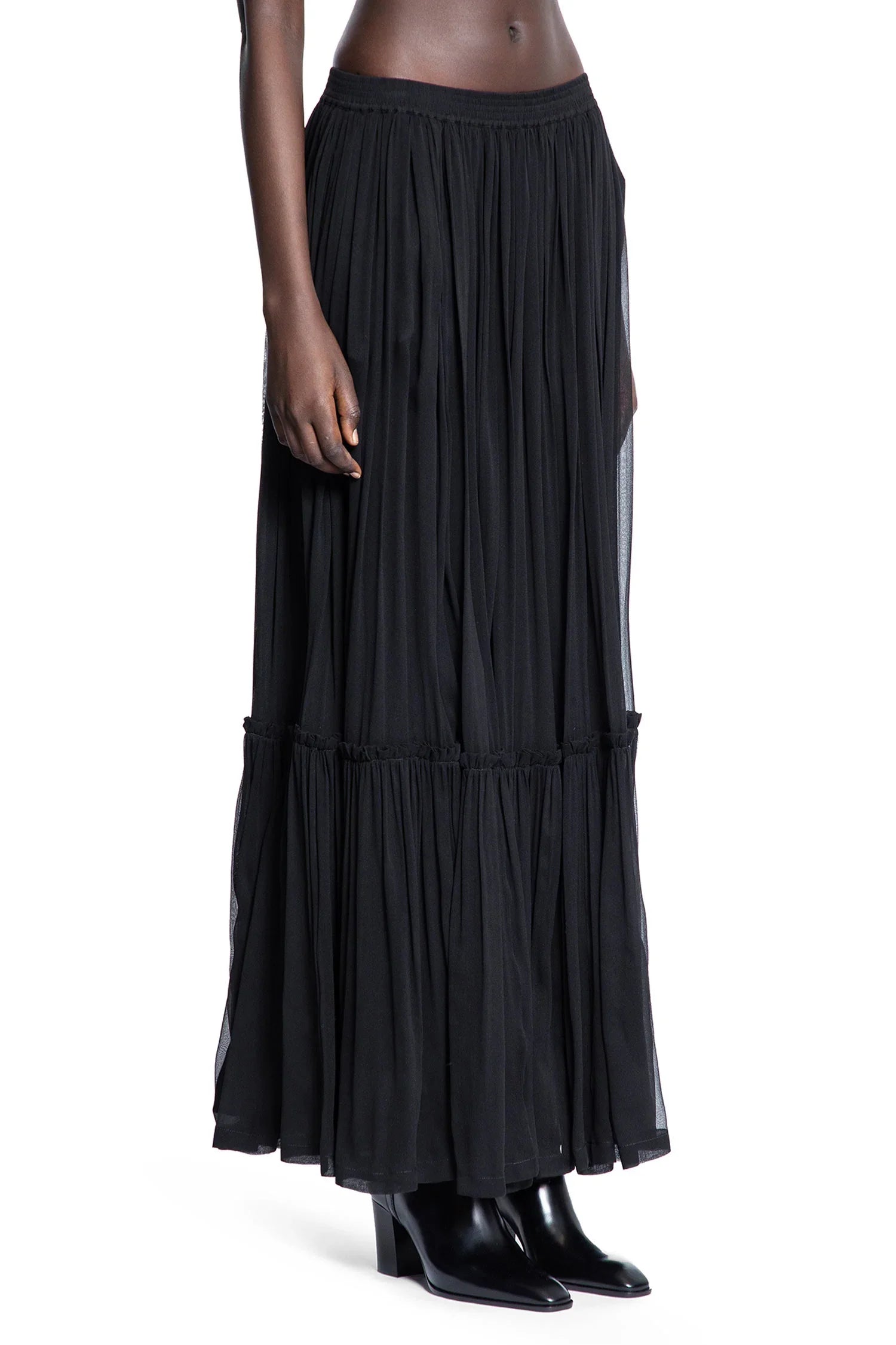 Оригінальна Ruffled Skirt In Silk Crêpe Muslin Saint laurent – детальний вид