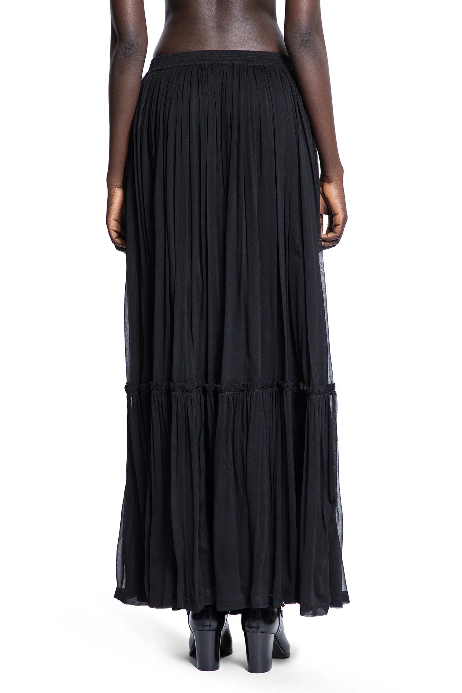 Оригінальна Ruffled Skirt In Silk Crêpe Muslin Saint laurent – збільшений вид