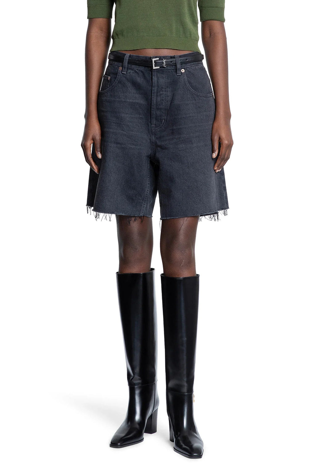 Bermuda Shorts In Denim Saint laurent оригінал – Купити в Україні – боковий вид