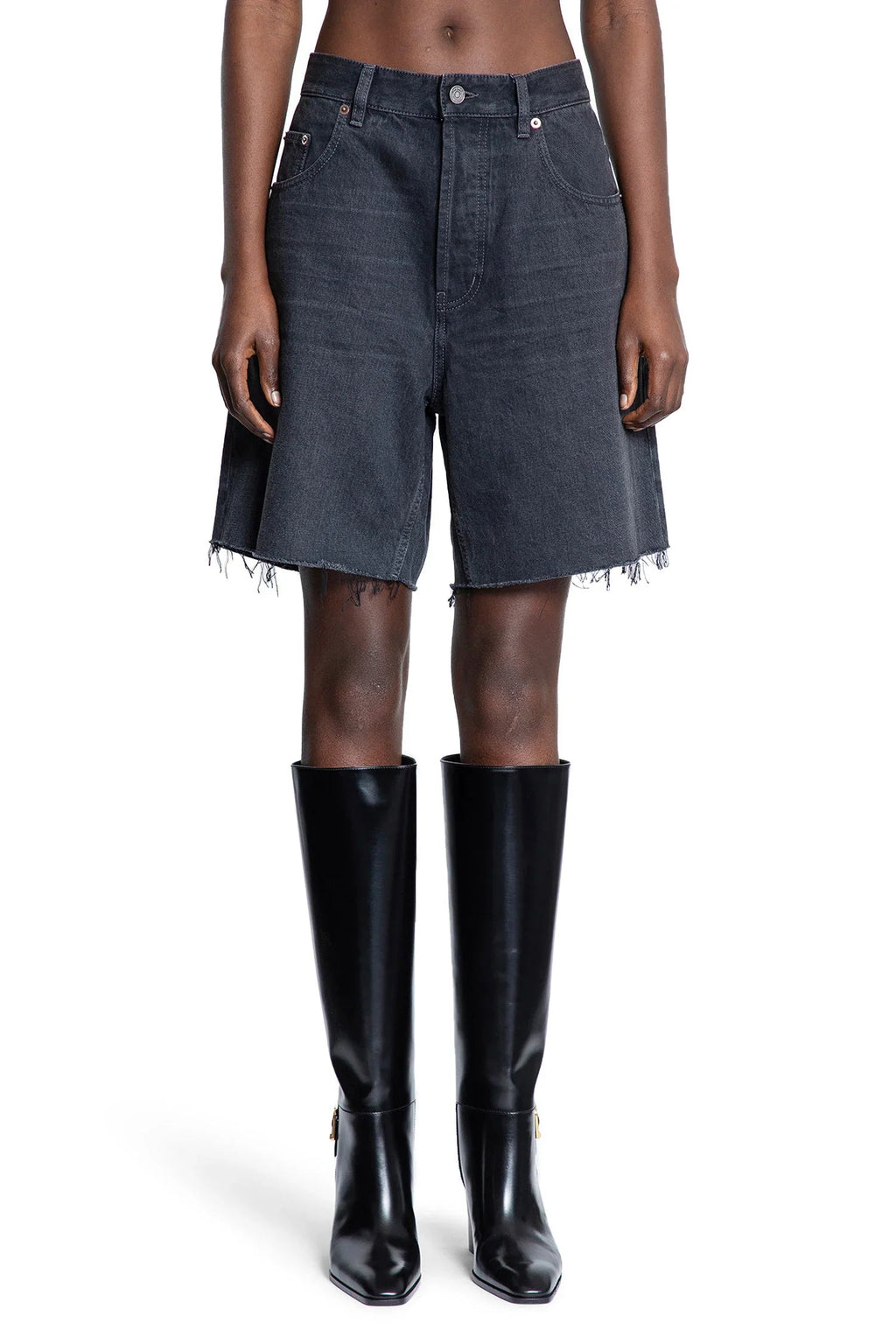 Bermuda Shorts In Denim Saint laurent оригінал – Купити в Україні – вид ззаду