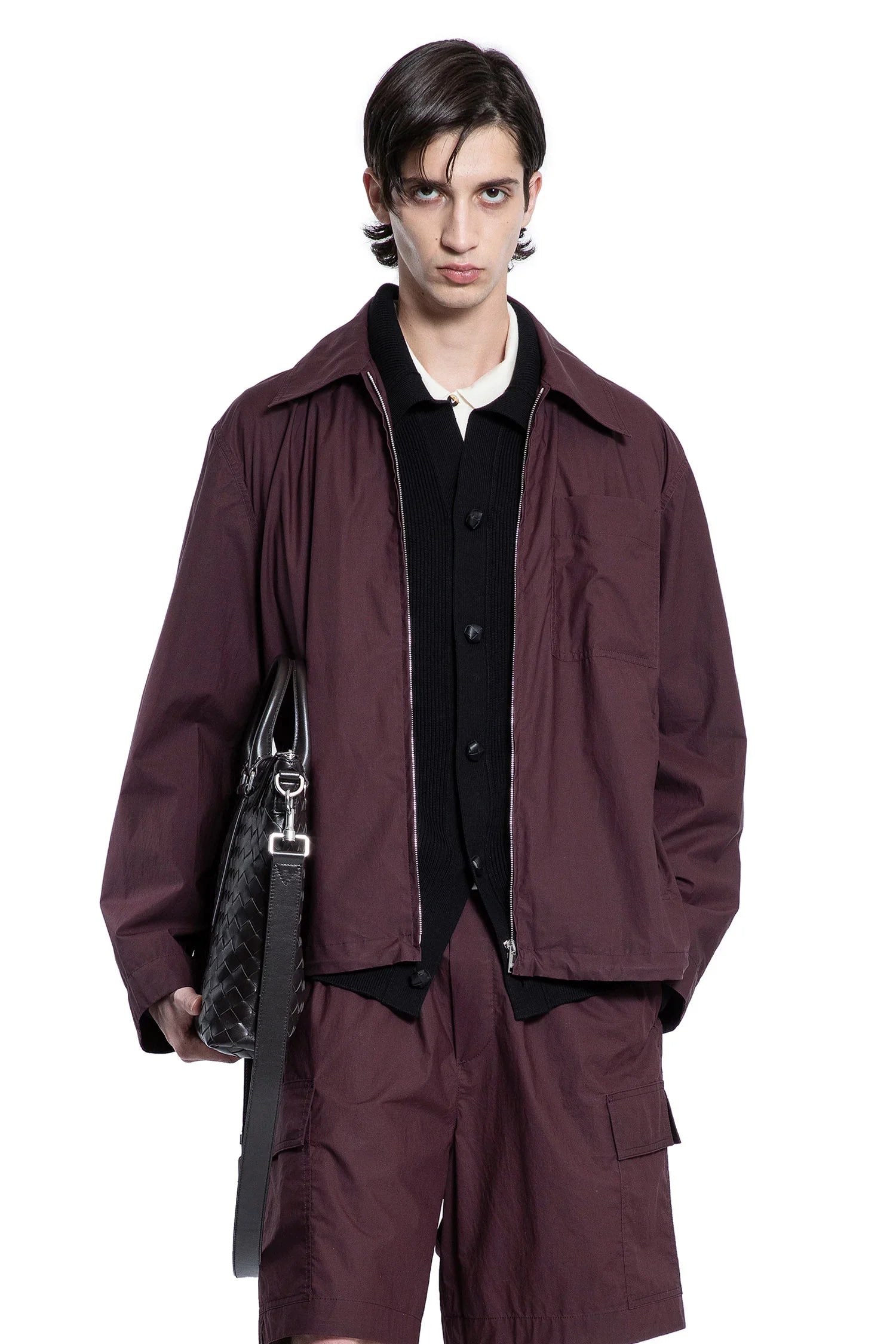 Оригінальна Resinated Cotton Blouson Bottega veneta – боковий вид