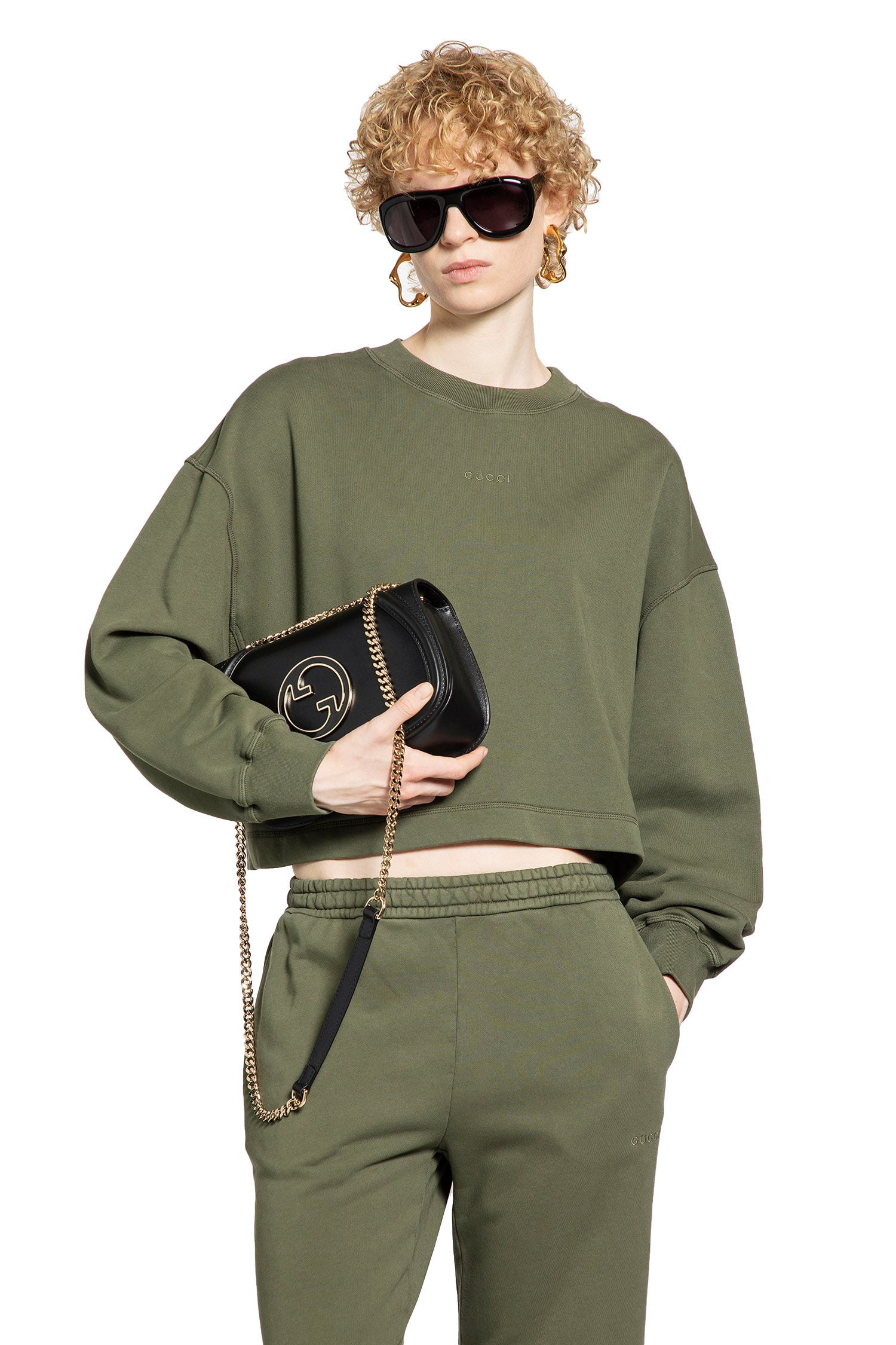 Cropped Sweatshirt In Cotton Gucci – Гарантія оригінальності – боковий вид