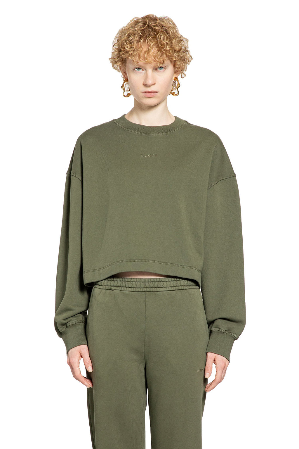 Cropped Sweatshirt In Cotton Gucci – Гарантія оригінальності – вид ззаду
