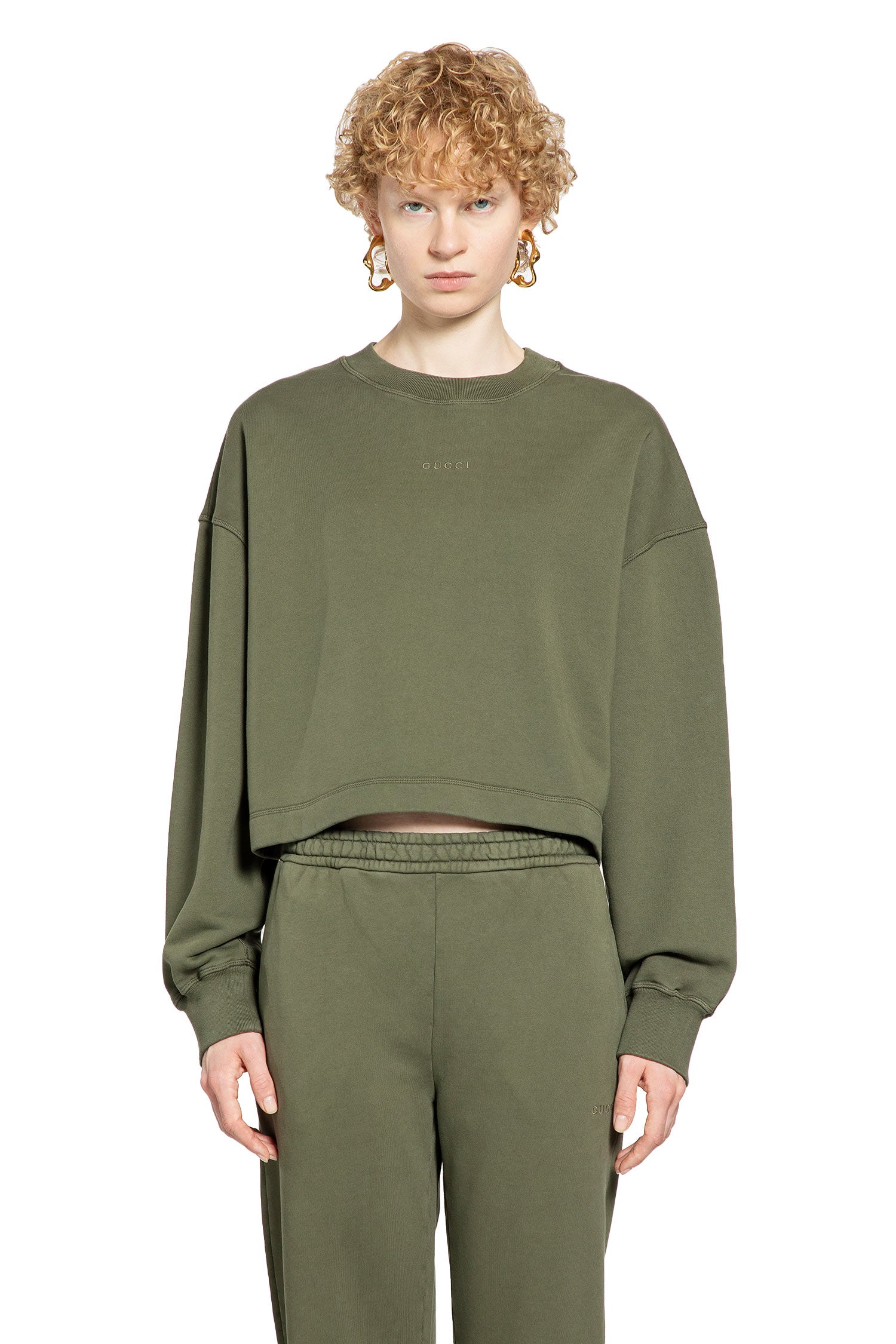 Cropped Sweatshirt In Cotton Gucci – Гарантія оригінальності – вид ззаду