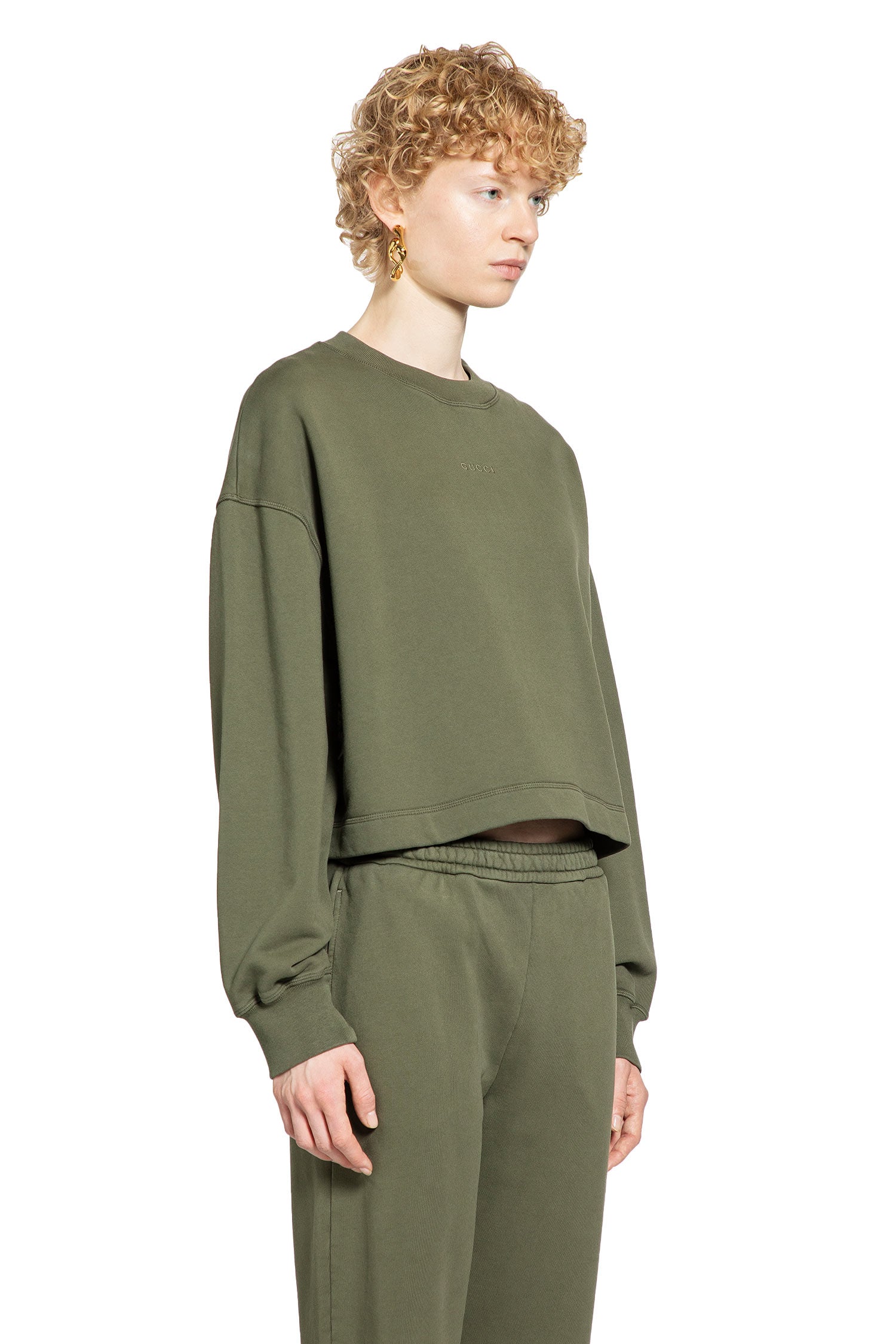 Cropped Sweatshirt In Cotton Gucci – Гарантія оригінальності – детальний вид