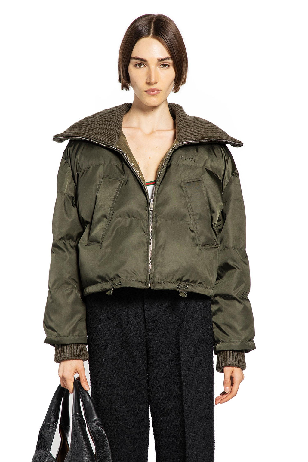 Fine Nylon Gabardine Puffer Jacket Gucci – Гарантія оригінальності – боковий вид