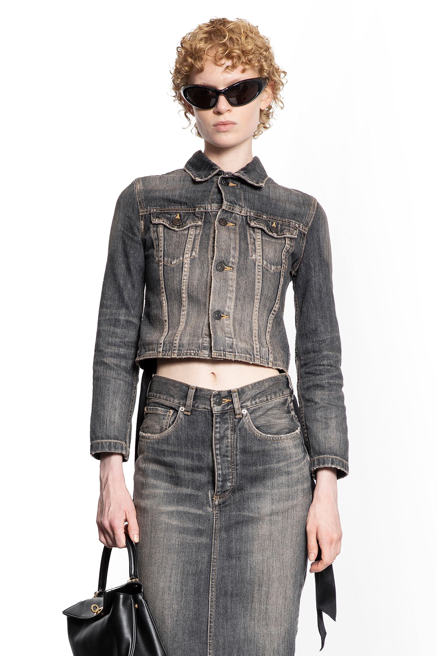 Lace-Up Jacket In Denim Balenciaga оригінал – Купити в Україні – боковий вид