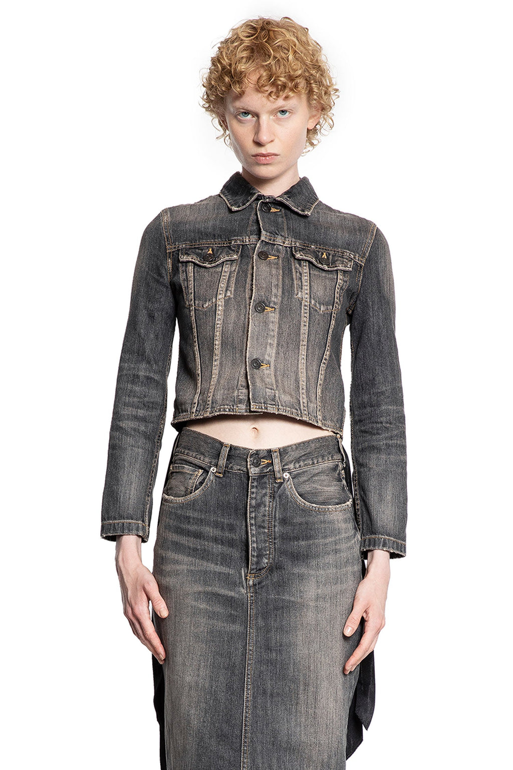 Lace-Up Jacket In Denim Balenciaga оригінал – Купити в Україні – вид ззаду