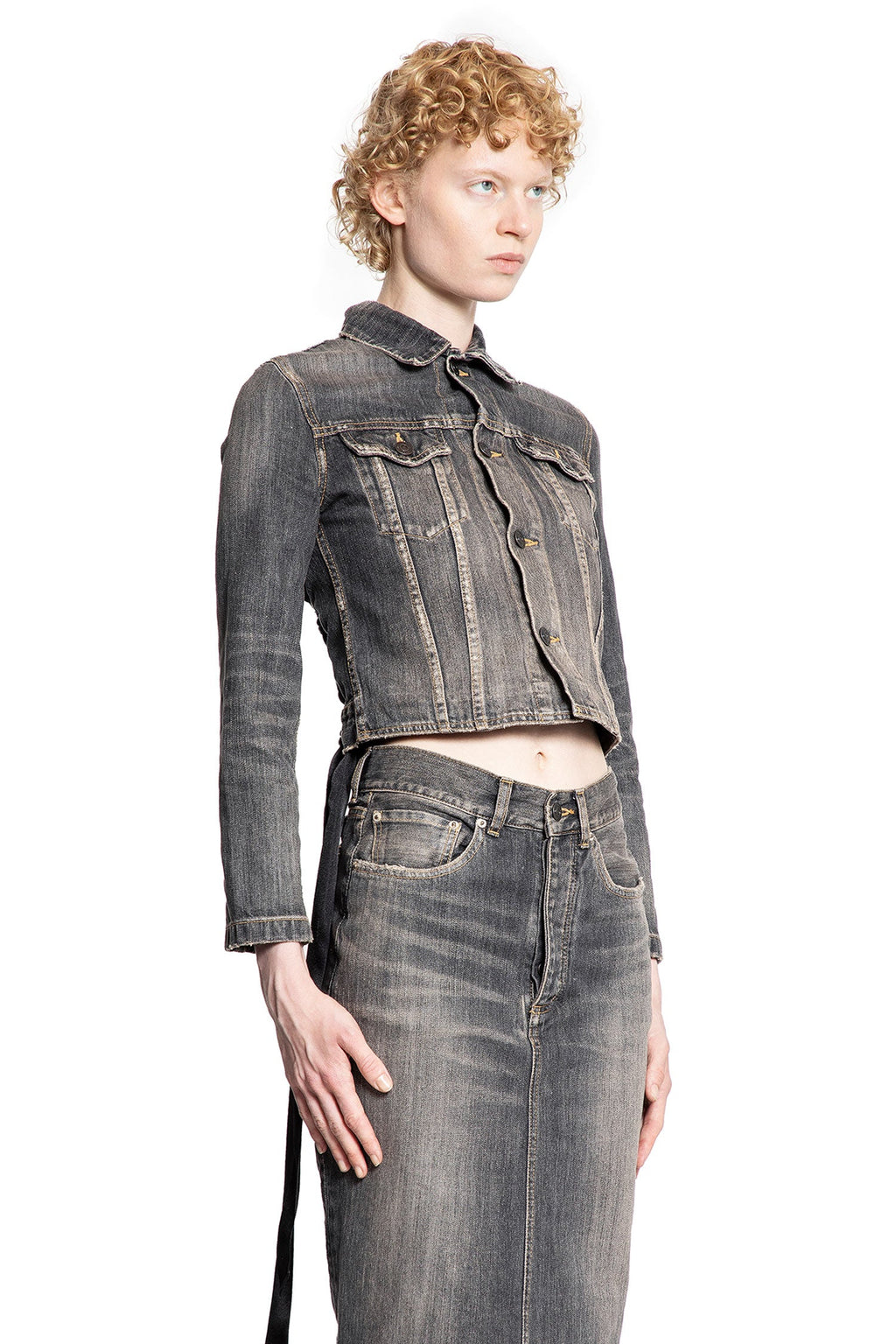 Lace-Up Jacket In Denim Balenciaga оригінал – Купити в Україні – детальний вид