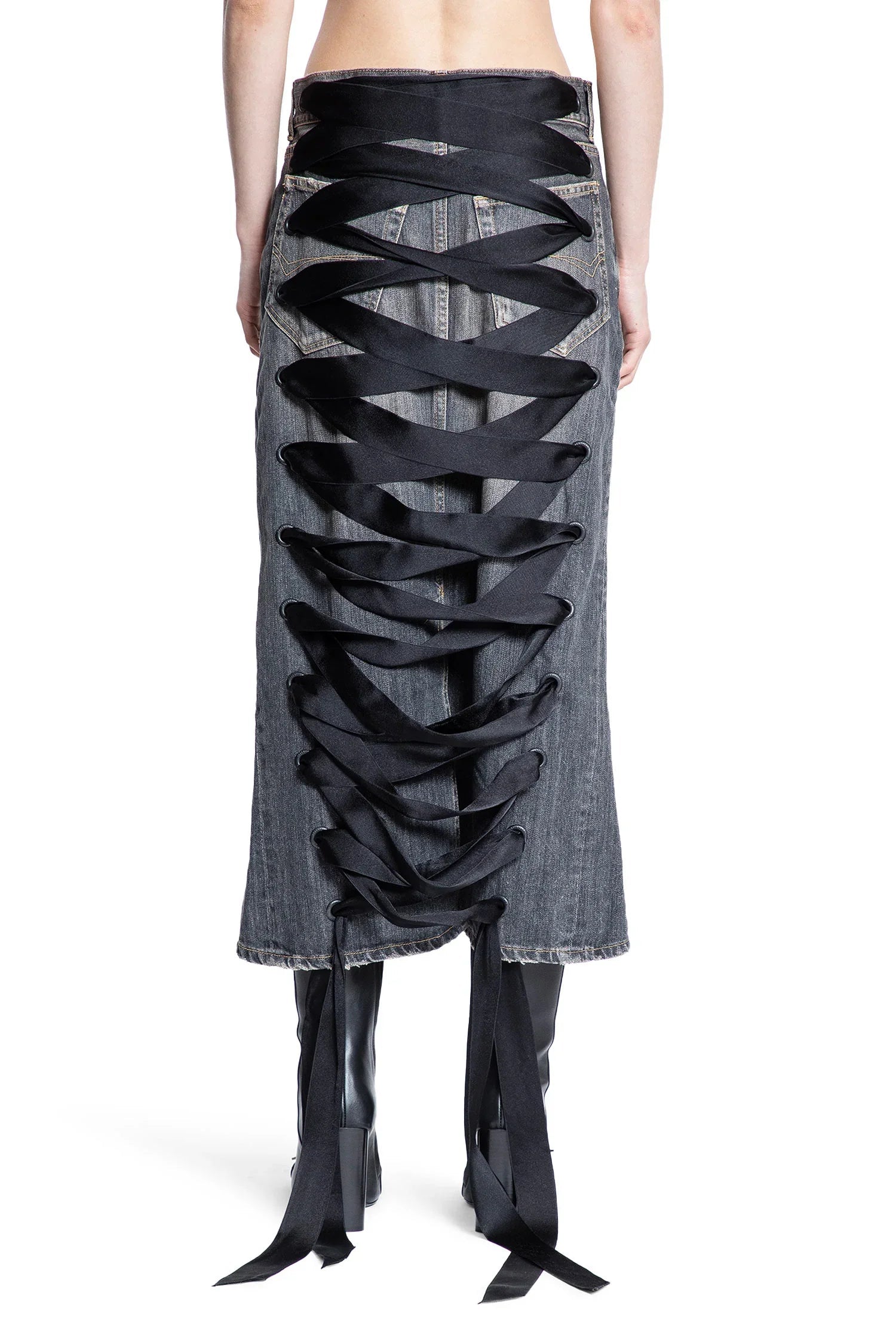 Оригінальна Lace-Up Skirt In Denim Balenciaga – збільшений вид