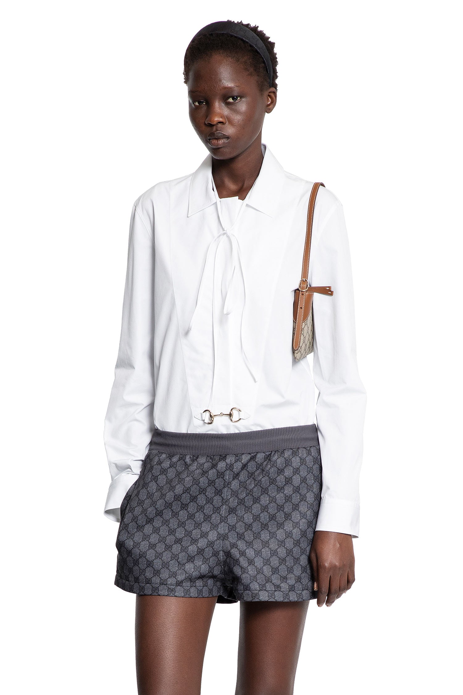 Cotton Poplin Horsebit Shirt Gucci оригінал – Купити в Україні – боковий вид
