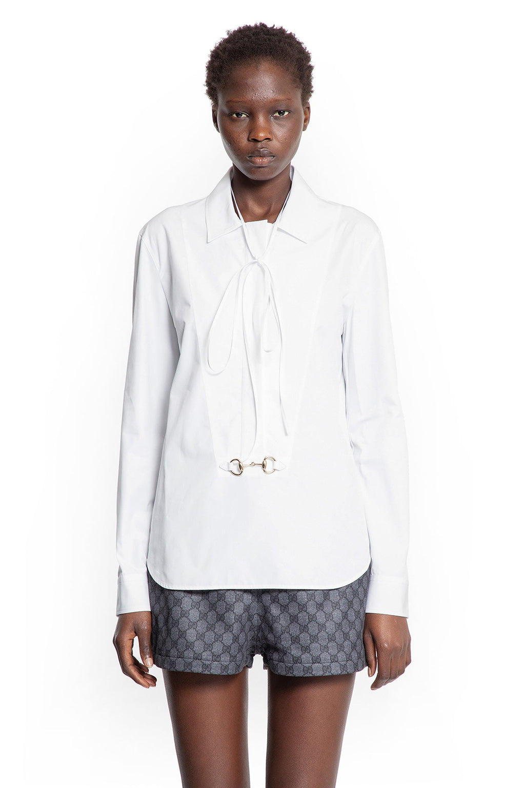 Cotton Poplin Horsebit Shirt Gucci оригінал – Купити в Україні – вид ззаду