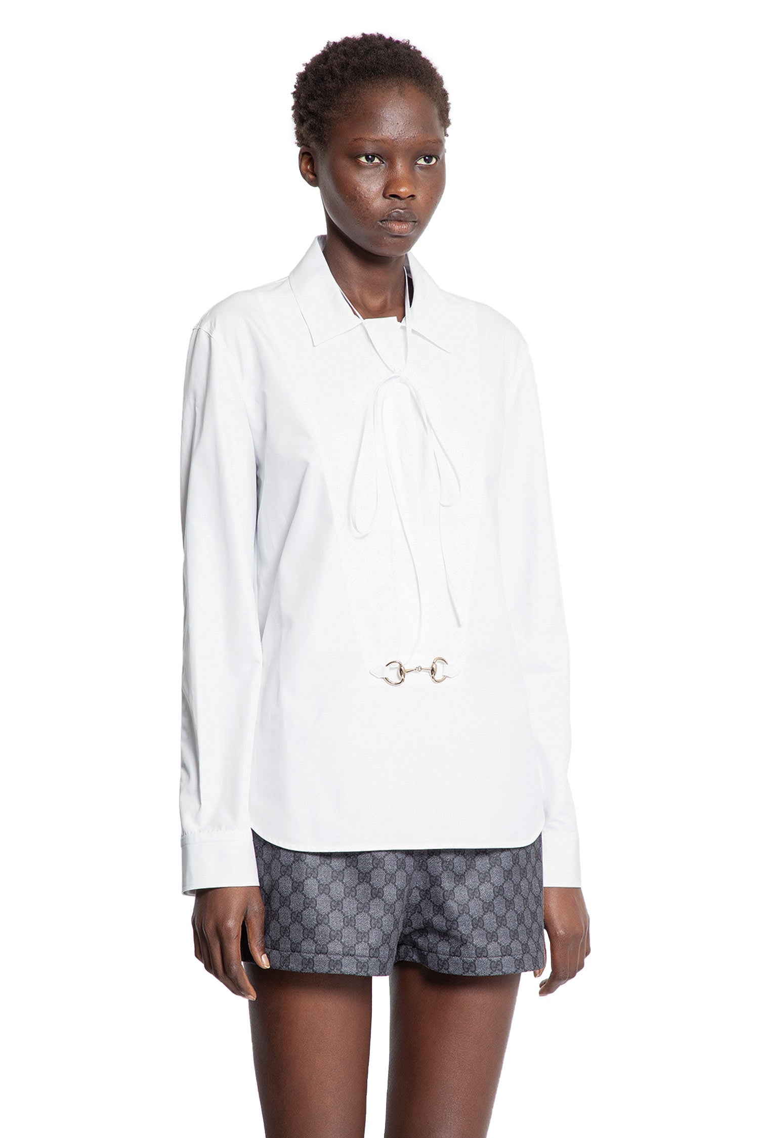 Cotton Poplin Horsebit Shirt Gucci оригінал – Купити в Україні – детальний вид