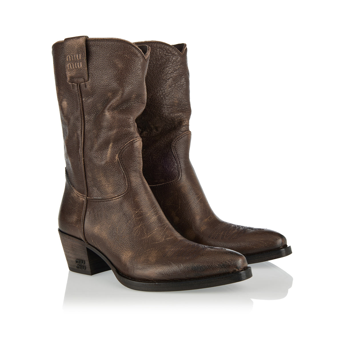 Оригінальна Leather Cowboy Boots Miu miu – вид 6