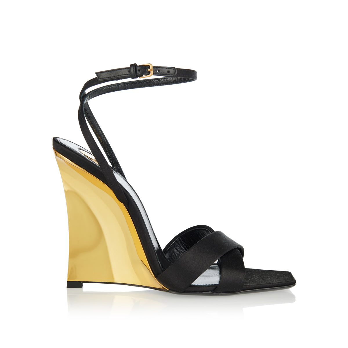 Lucienne Satin Crepe Wedges Saint laurent оригінал – Купити в Україні – боковий вид