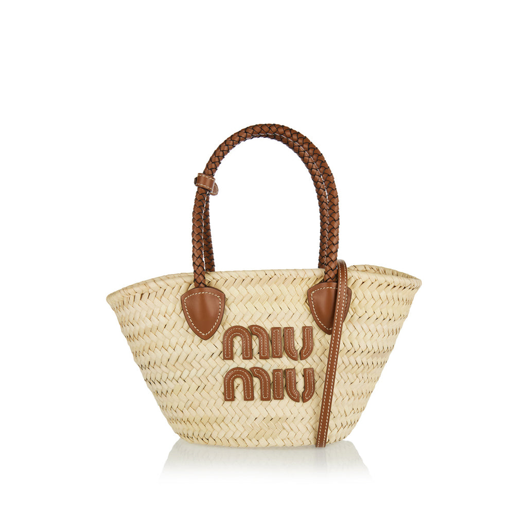 Оригінальна Raffia Tote Bag Miu miu – боковий вид