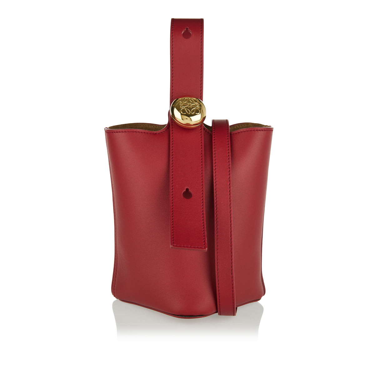 Оригінальна Mini Pebble Leather Bucket Bag Loewe – боковий вид