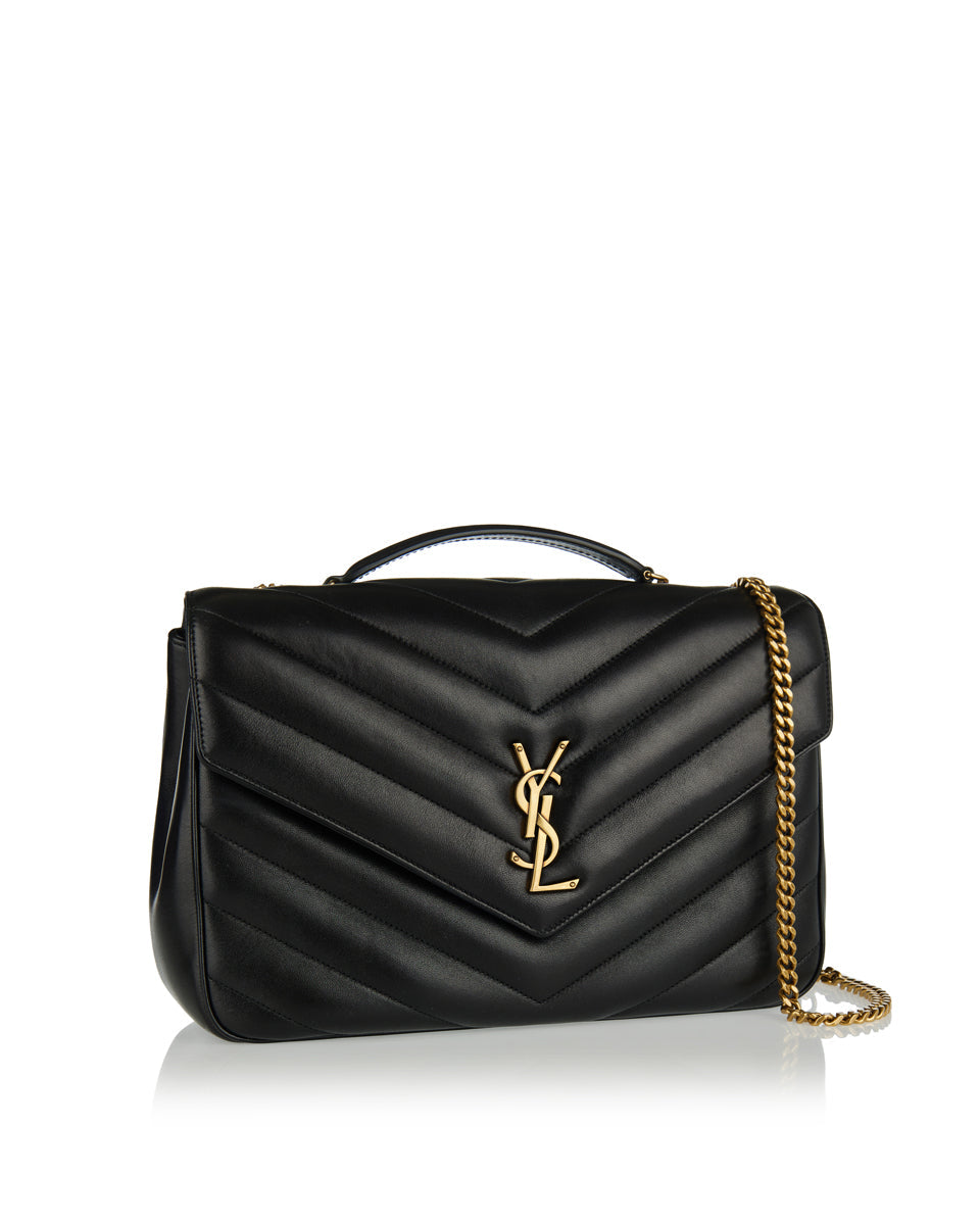 Оригінальна Loulou Large Matelassé Leather Shoulder Bag Saint laurent – вид ззаду