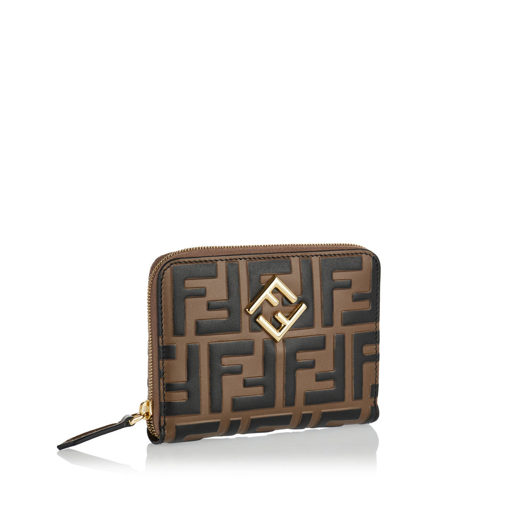 Оригінальна Ff Diamonds Zip Around Leather Wallet Fendi – вид ззаду