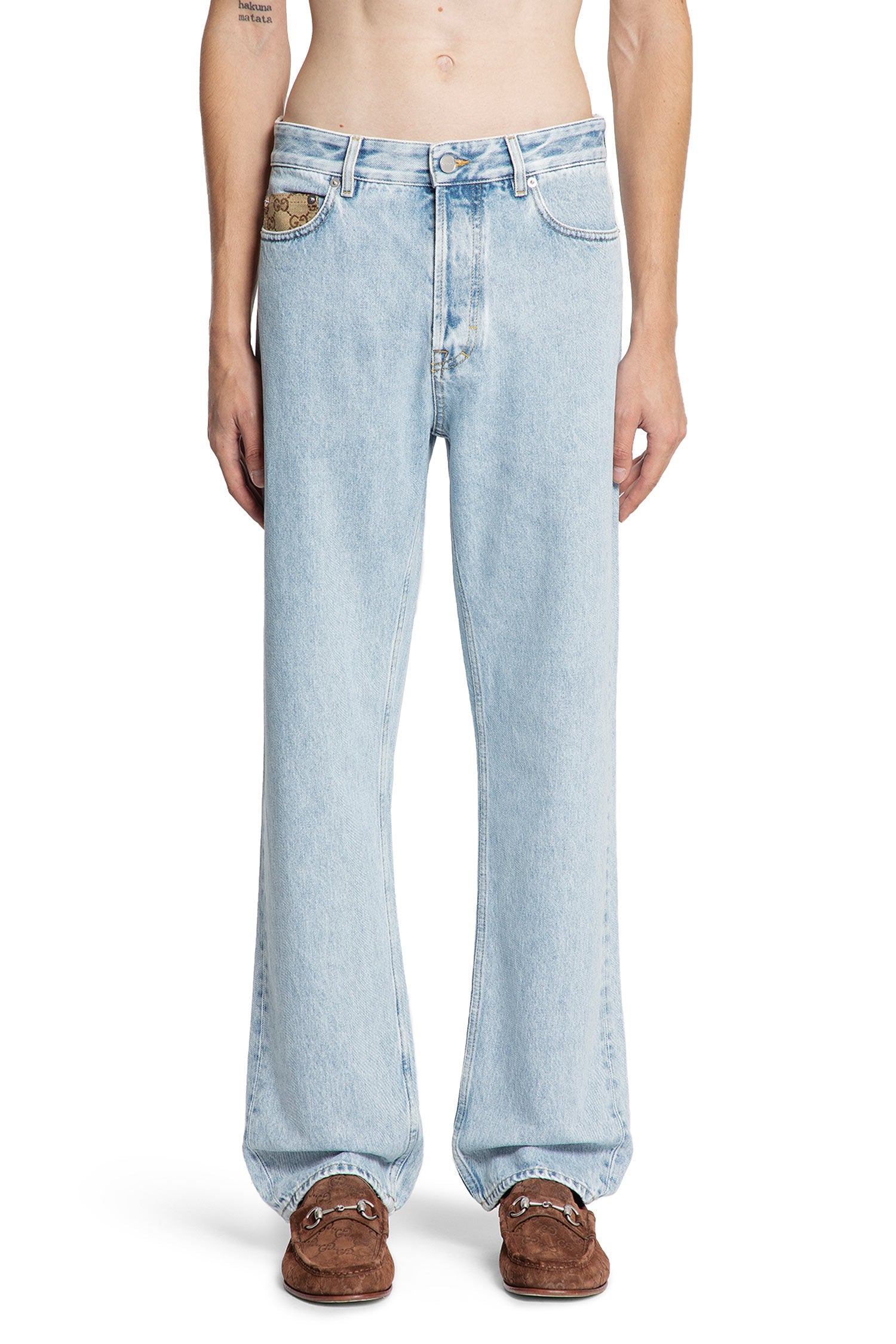 Denim And Gg Canvas 5 Pocket Jeans Gucci оригінал – Купити в Україні – вид ззаду