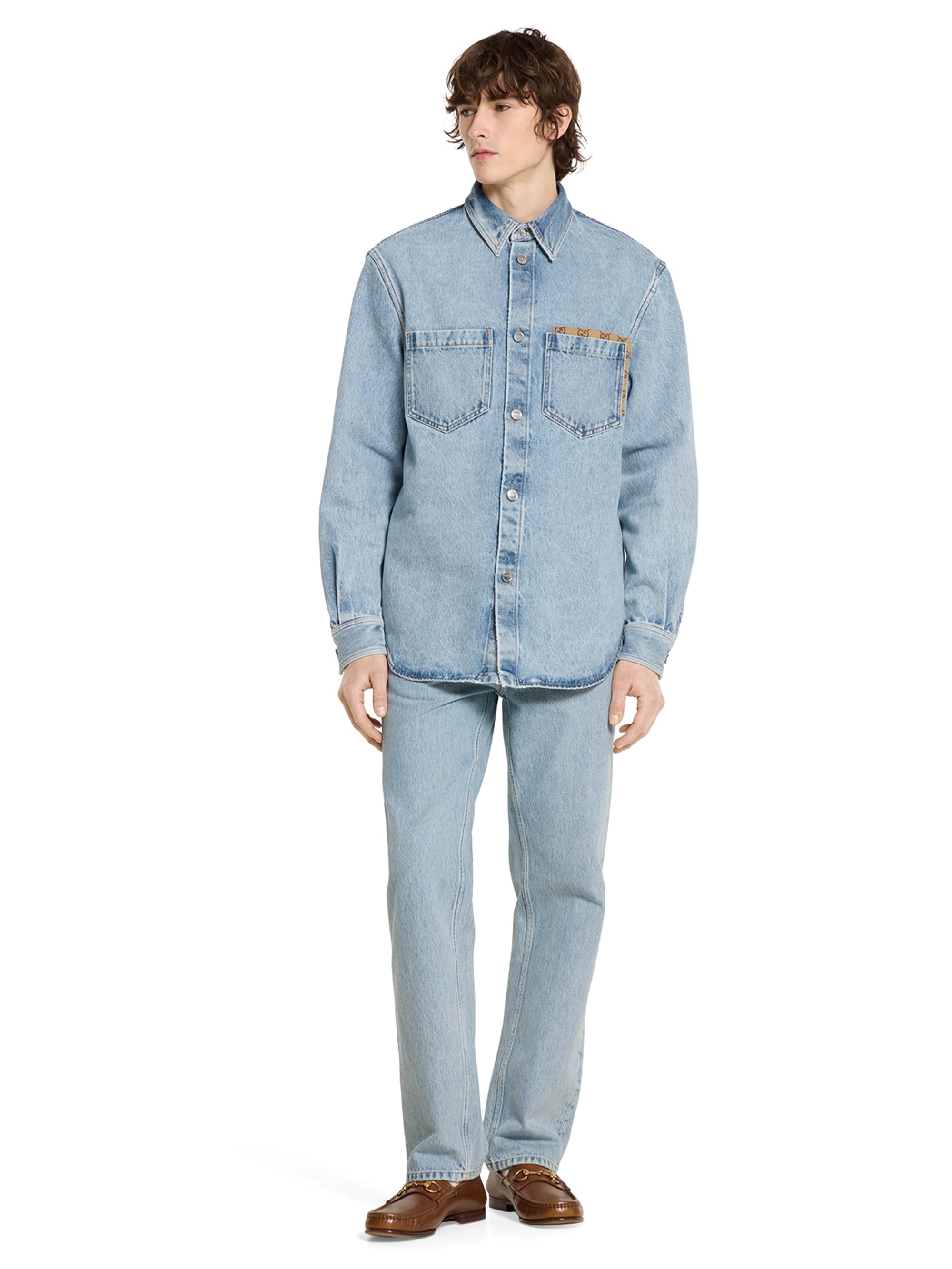 Denim pant with GG insert GUCCI оригінал – Купити в Україні – вид ззаду