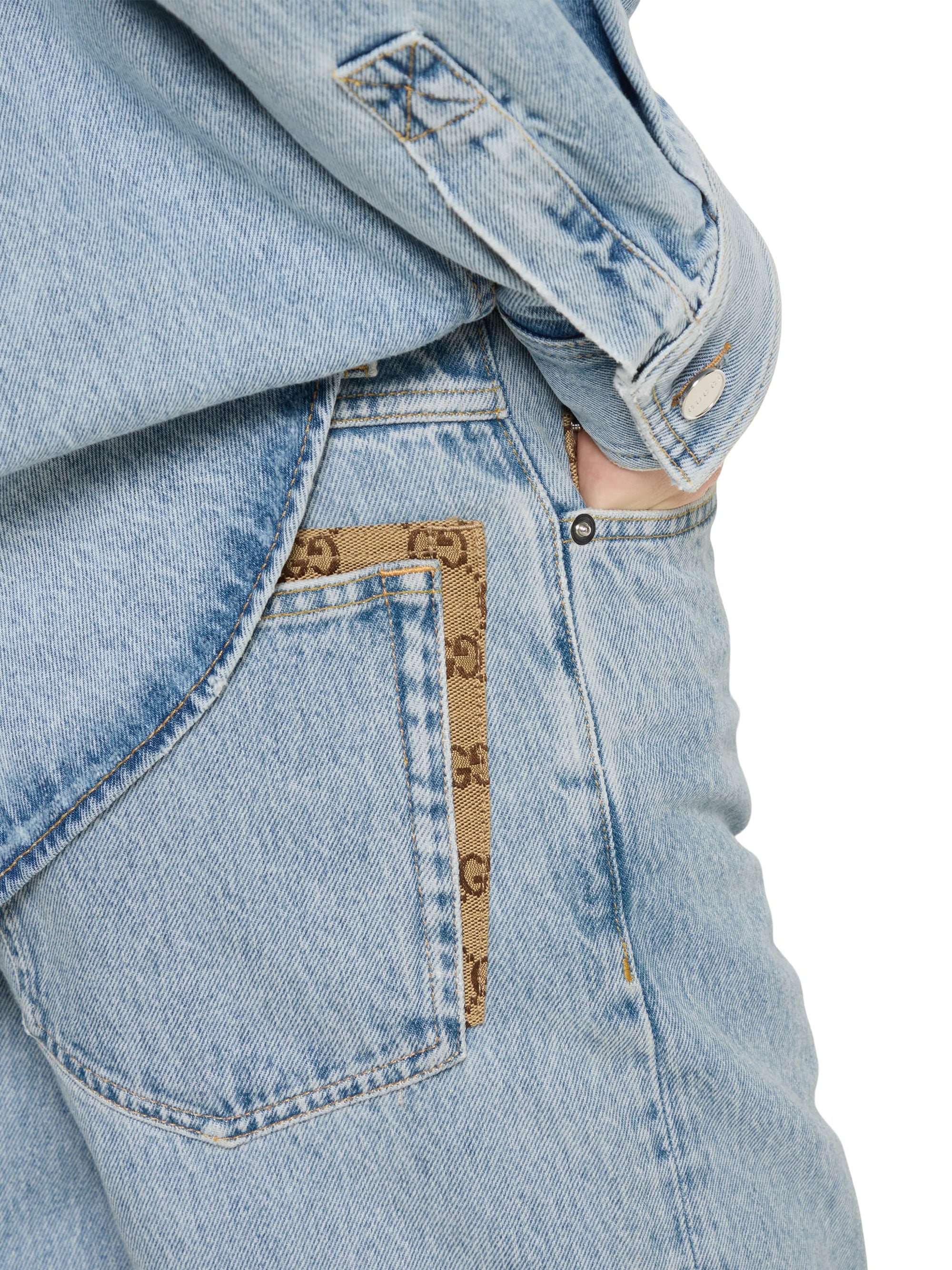 Denim pant with GG insert GUCCI оригінал – Купити в Україні – вид 7