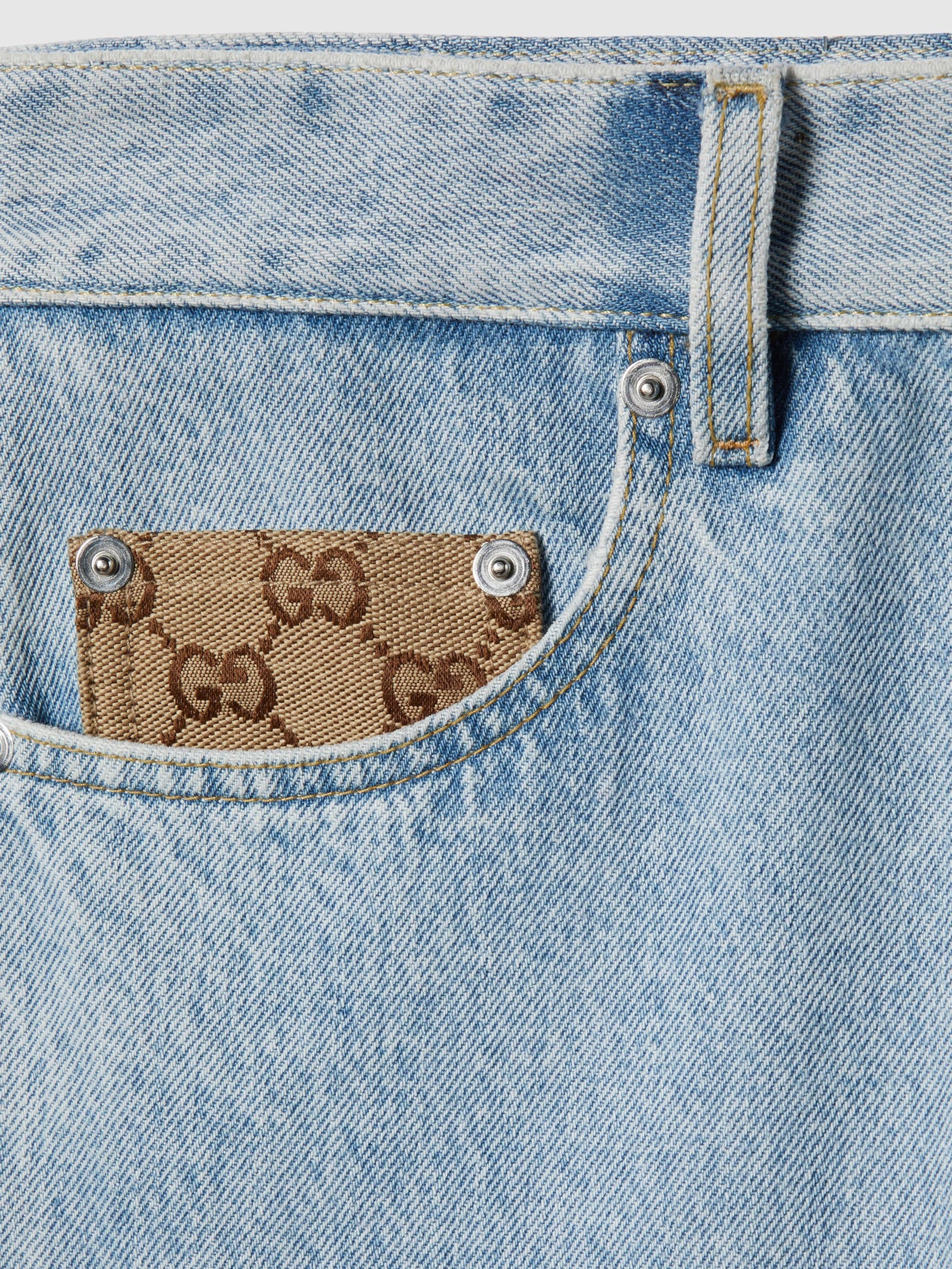 Denim pant with GG insert GUCCI оригінал – Купити в Україні – вид 6