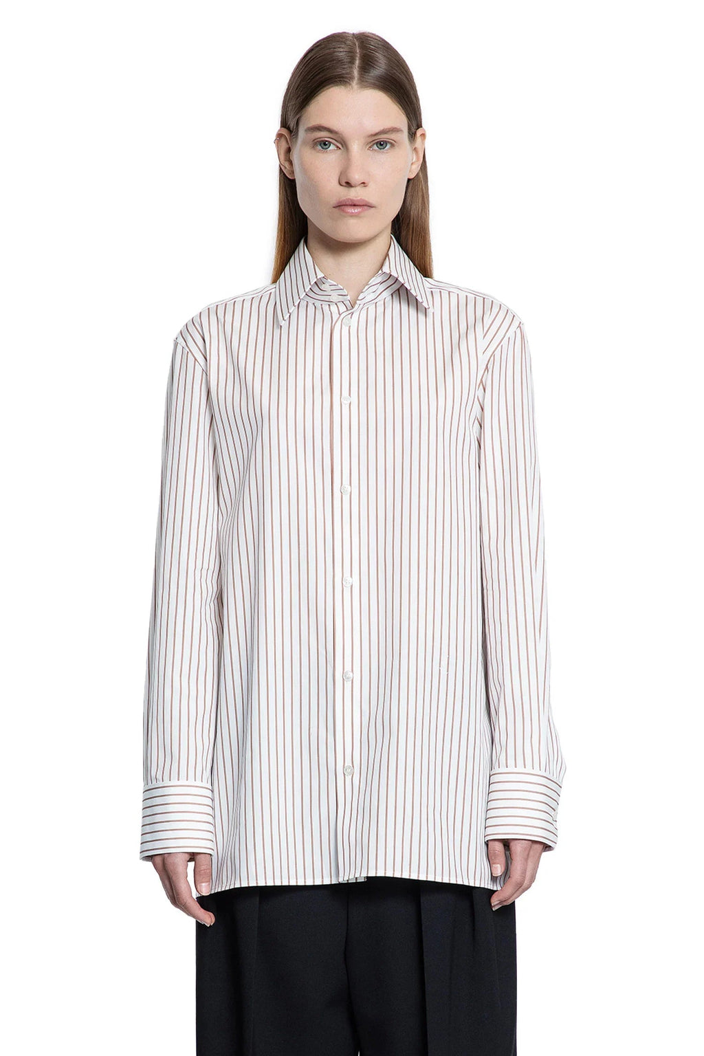 Оригінальна Shirt In Striped Cotton Poplin Saint laurent – вид ззаду