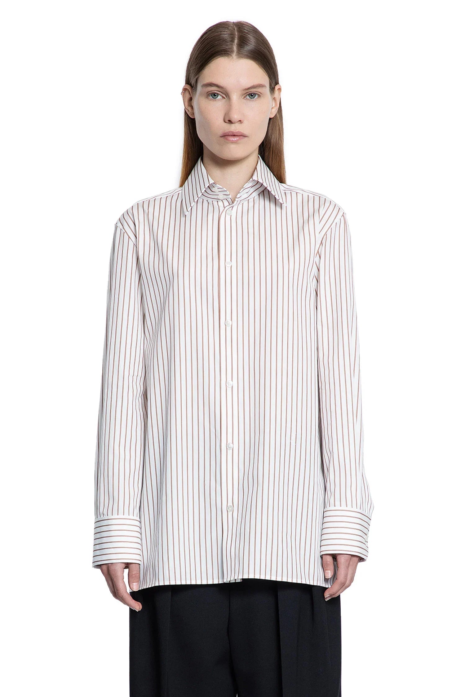Оригінальна Shirt In Striped Cotton Poplin Saint laurent – вид ззаду