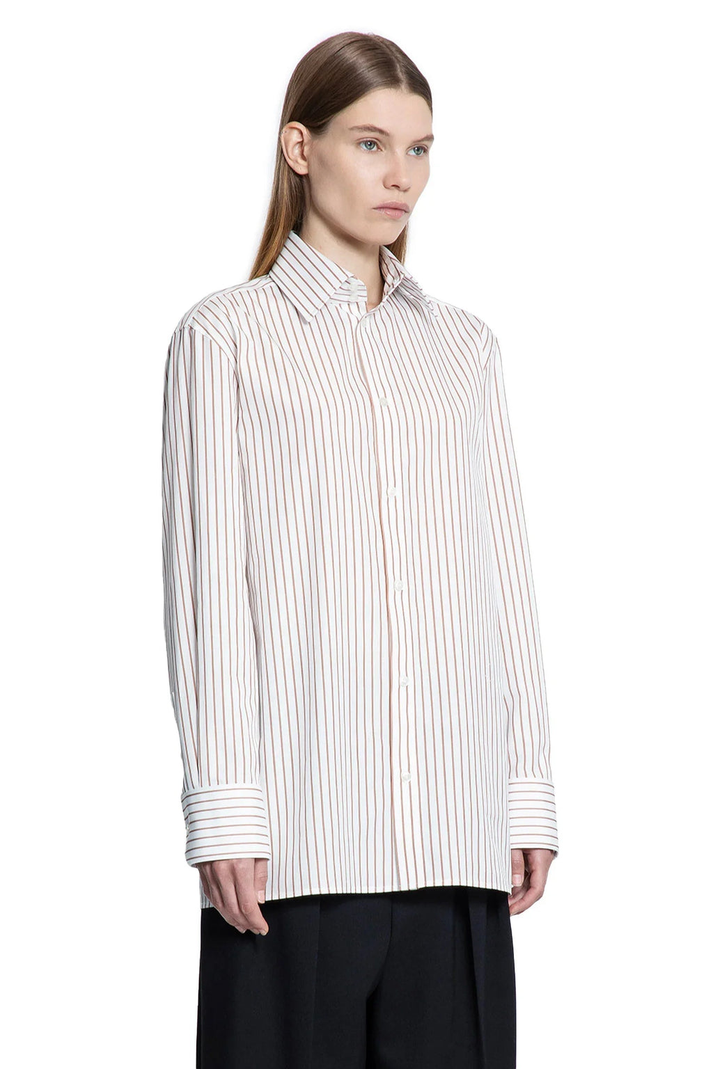 Оригінальна Shirt In Striped Cotton Poplin Saint laurent – детальний вид