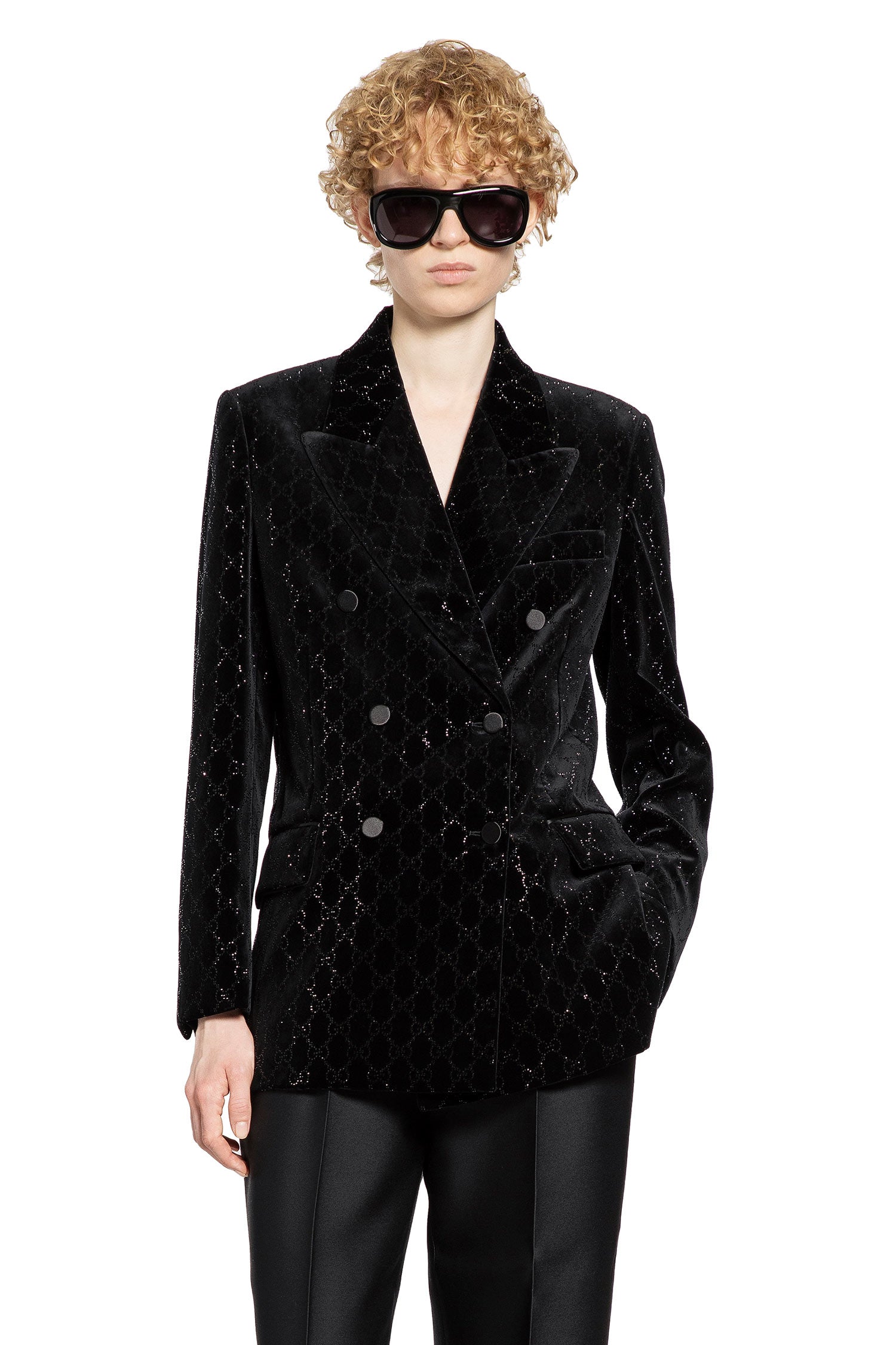 Double-Breasted Blazer In Velvet Gucci оригінал – Купити в Україні – боковий вид