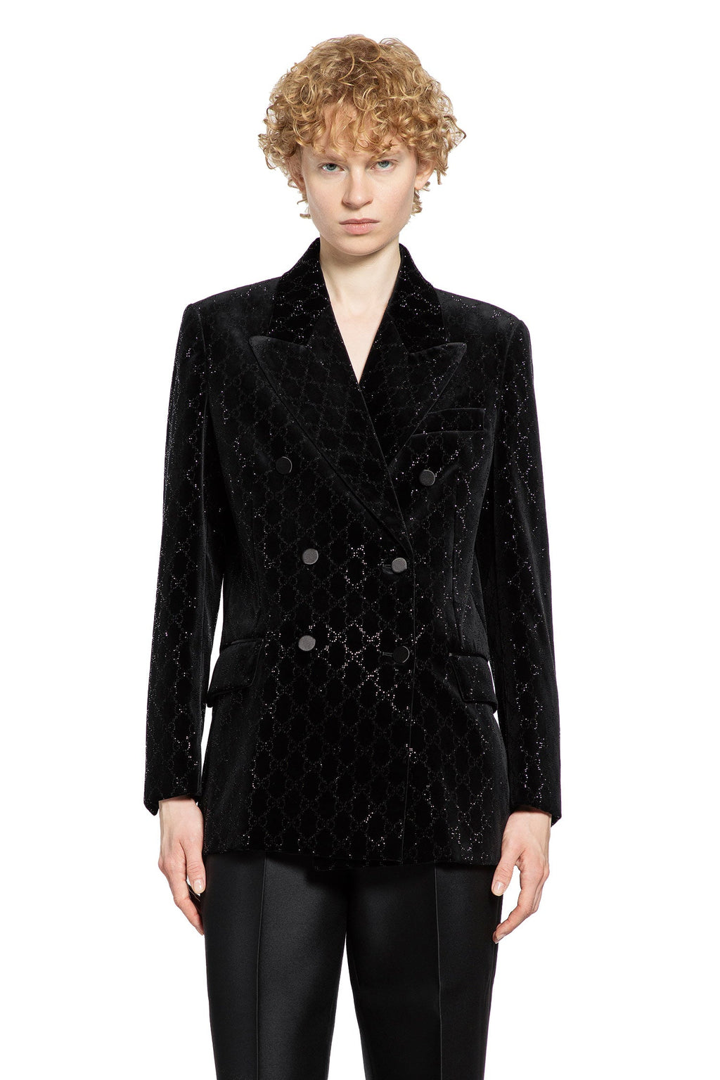 Double-Breasted Blazer In Velvet Gucci оригінал – Купити в Україні – вид ззаду