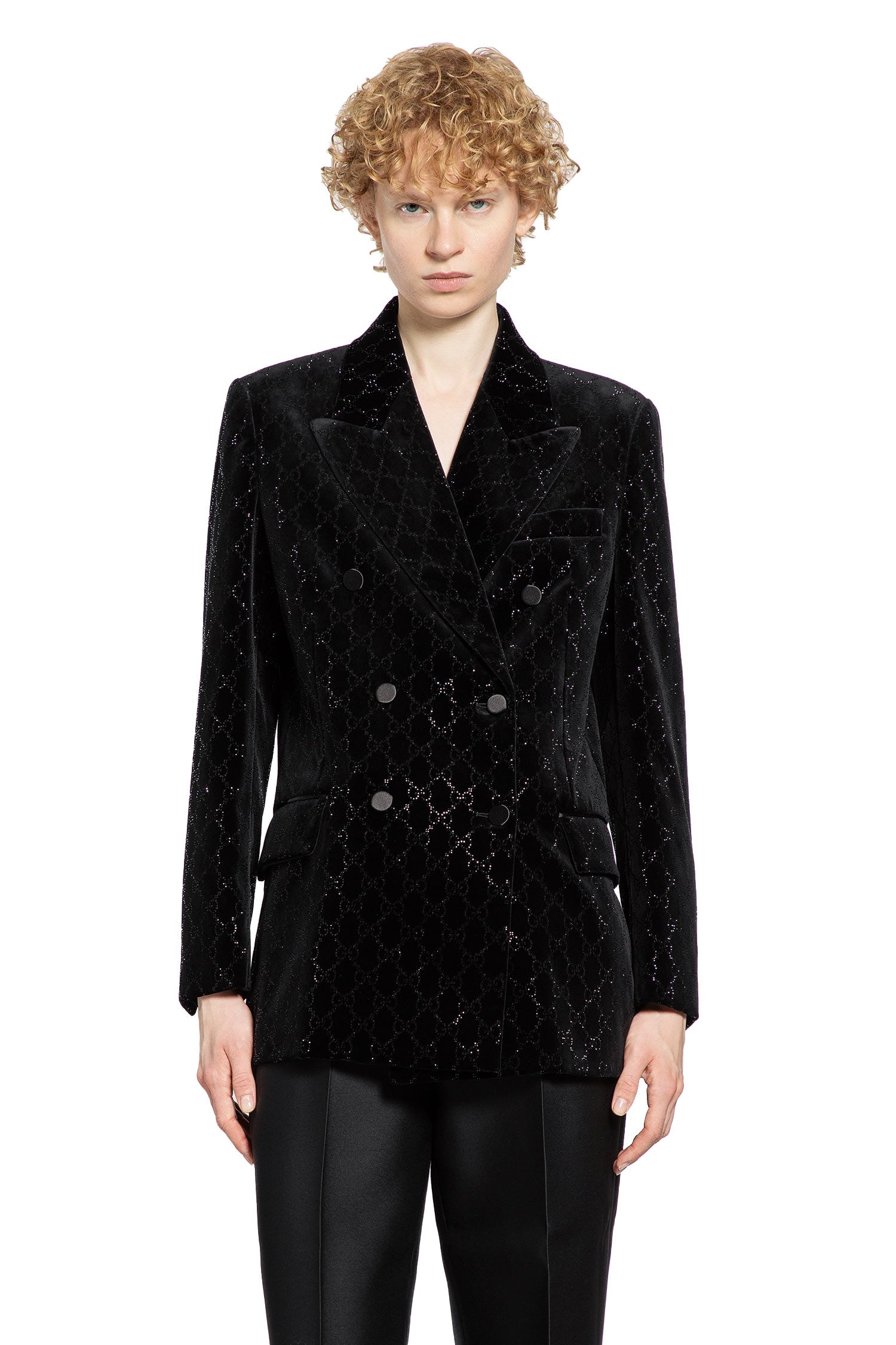 Double-Breasted Blazer In Velvet Gucci оригінал – Купити в Україні – вид ззаду