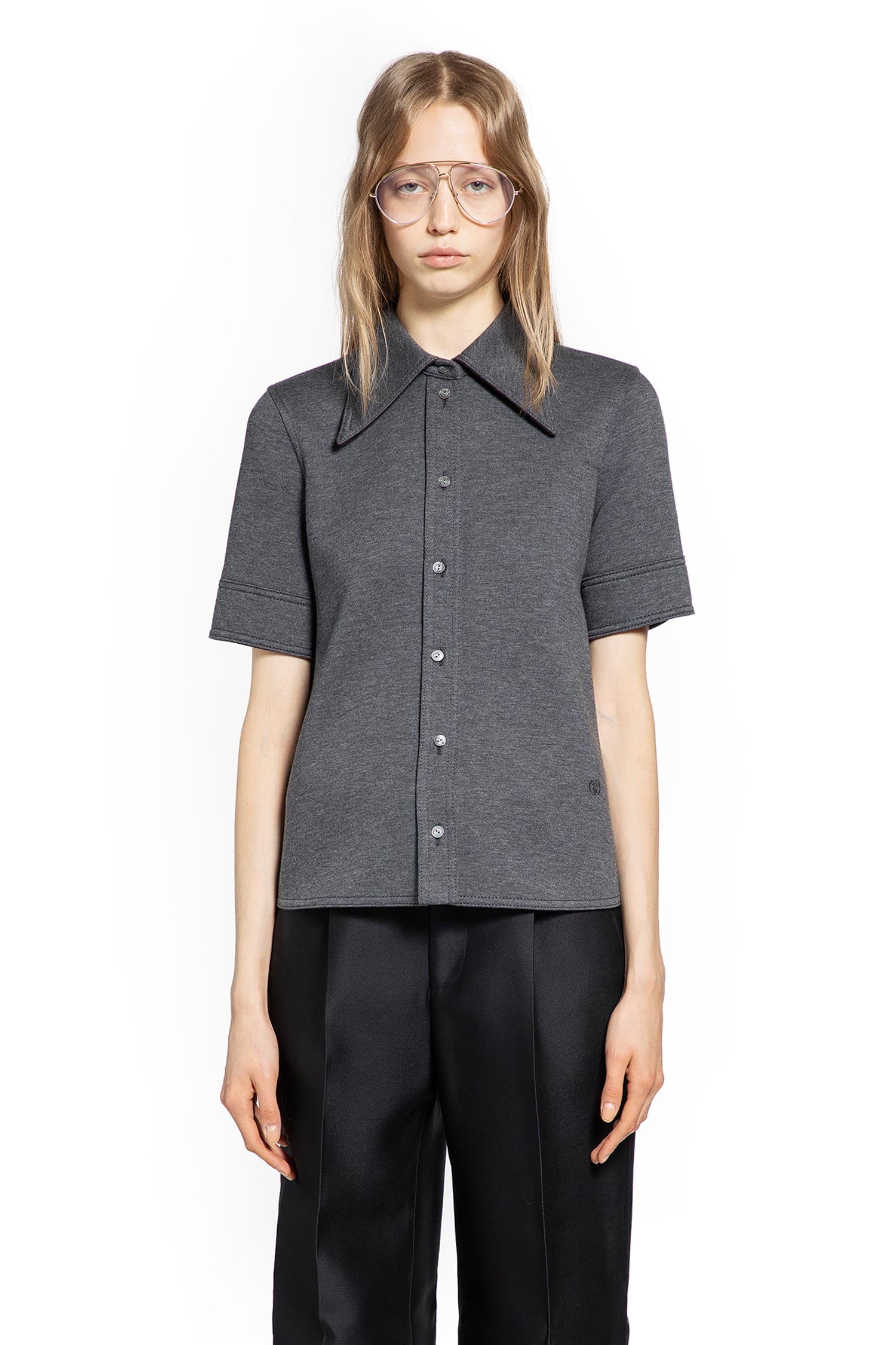 Wool Cotton Jersey Short Sleeve Shirt Gucci – Гарантія оригінальності – вид ззаду