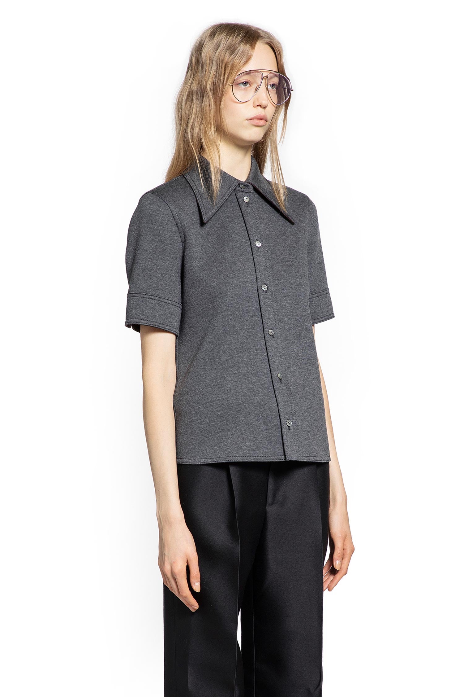 Wool Cotton Jersey Short Sleeve Shirt Gucci – Гарантія оригінальності – детальний вид
