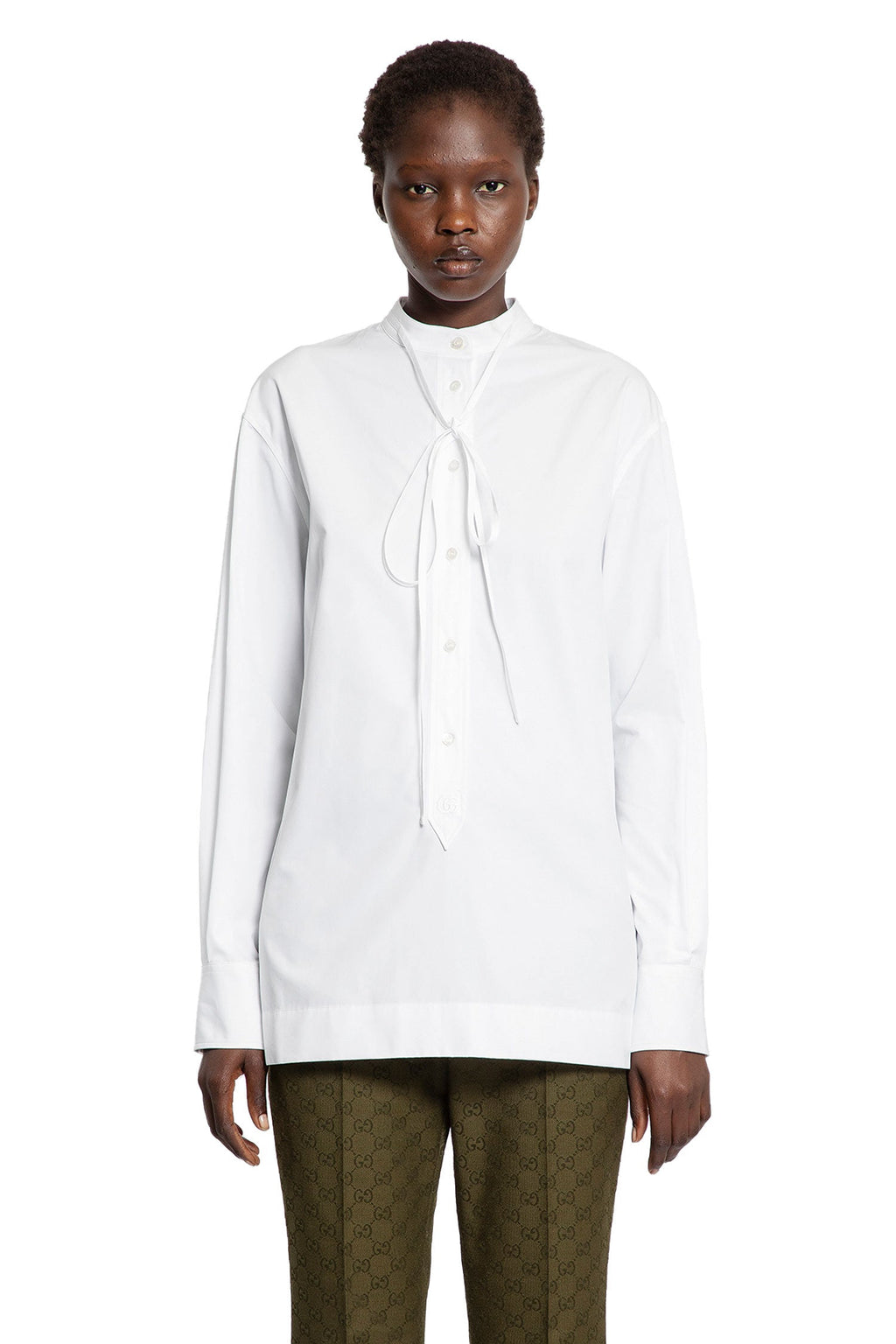 Half-Button Shirt In Heavy Cotton Poplin Gucci оригінал – Купити в Україні – вид ззаду