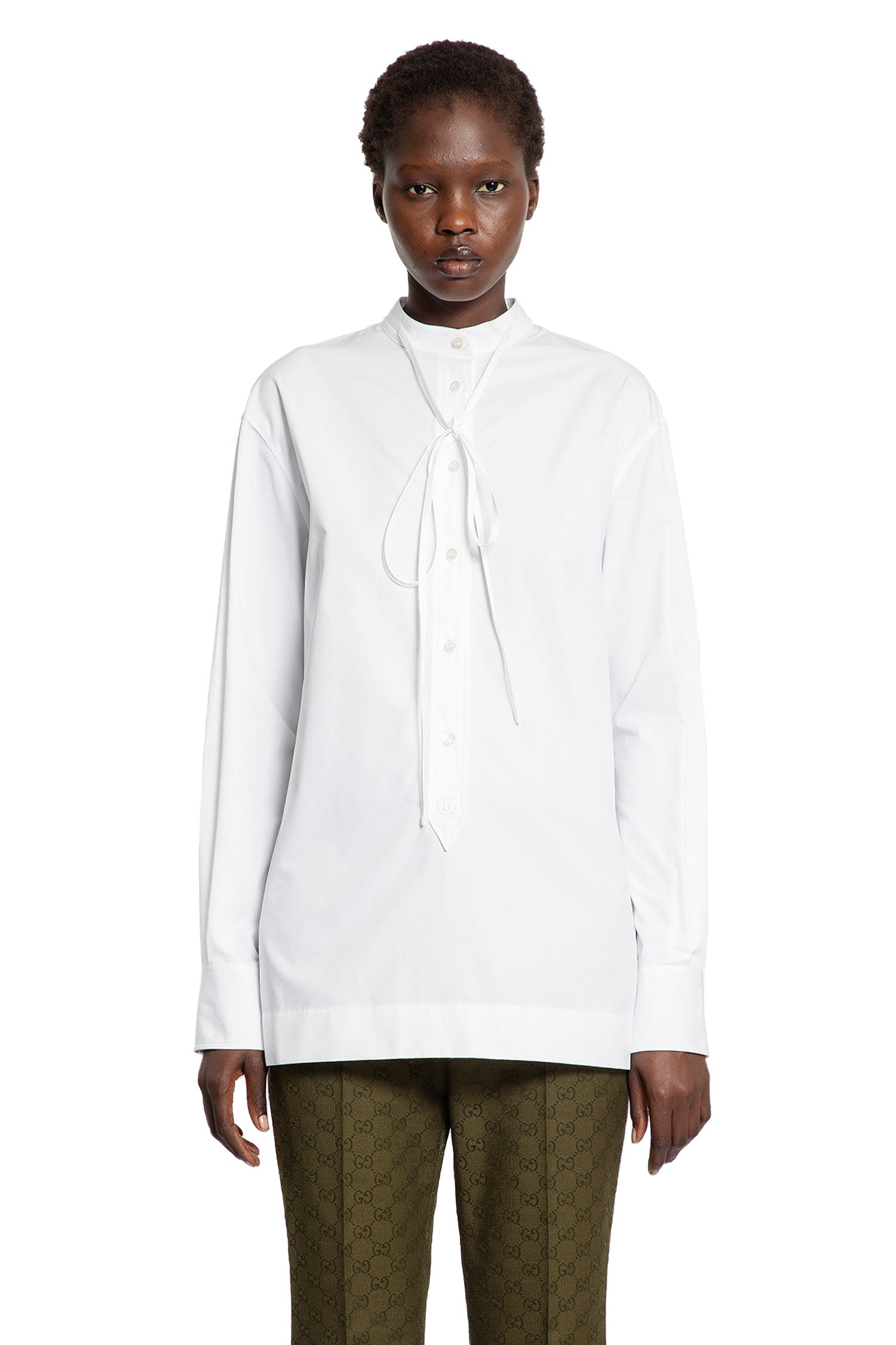 Half-Button Shirt In Heavy Cotton Poplin Gucci оригінал – Купити в Україні – вид ззаду