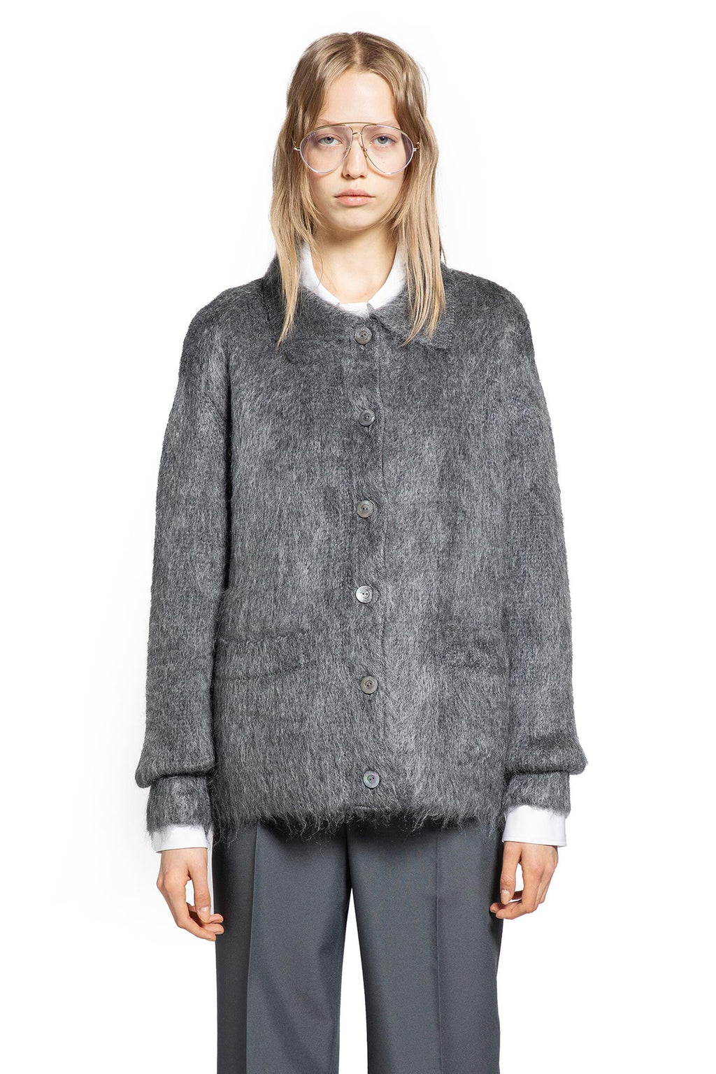 Brushed Extra Fine Mohair Cardigan Gucci оригінал – Купити в Україні – вид ззаду