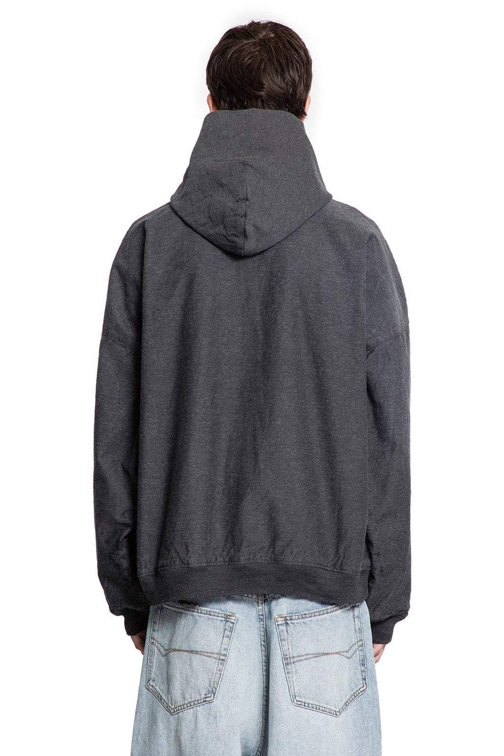 Оригінальна Trompe Loeil Hoodie In Cotton Denim Balenciaga – збільшений вид