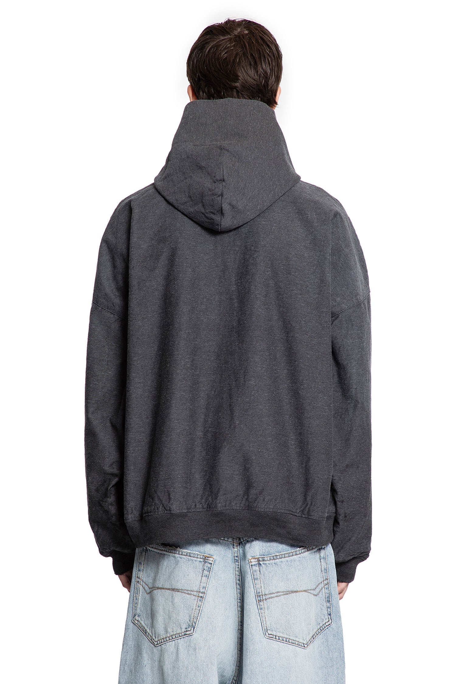 Оригінальна Trompe Loeil Hoodie In Cotton Denim Balenciaga – збільшений вид