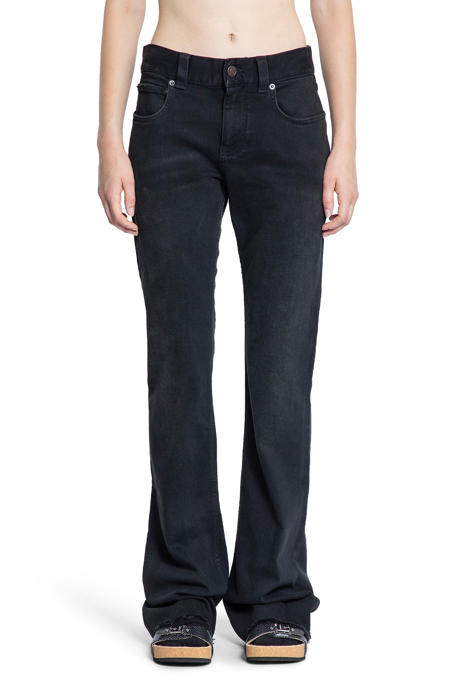 Slim Fit Bootcut Pants In Cotton Denim Balenciaga оригінал – Купити в Україні – вид ззаду