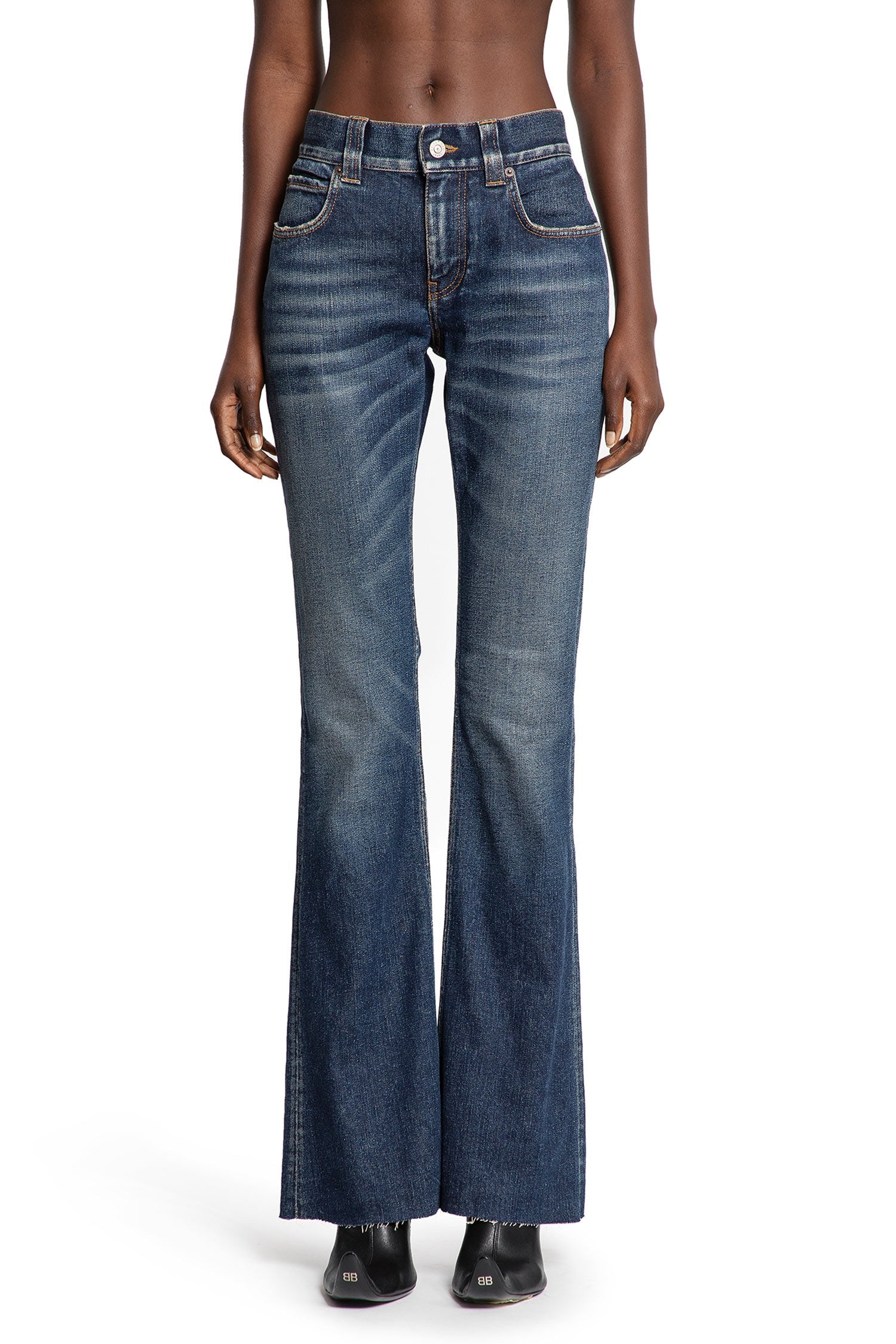 Slim Fit Bootcut Pants In Cotton Denim Balenciaga оригінал – Купити в Україні – вид ззаду