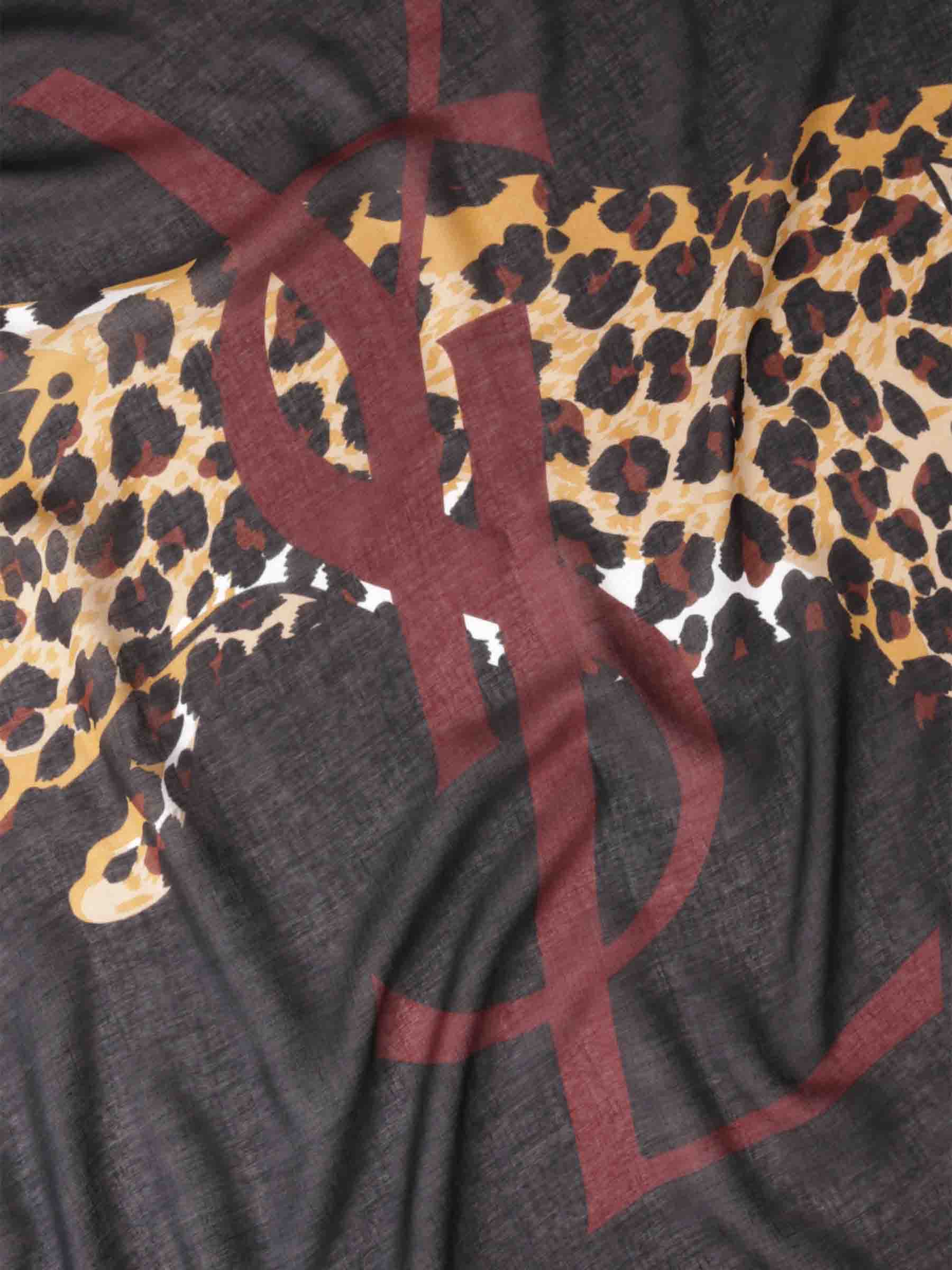 Leopard Print Scarf Saint laurent – Гарантія оригінальності – детальний вид