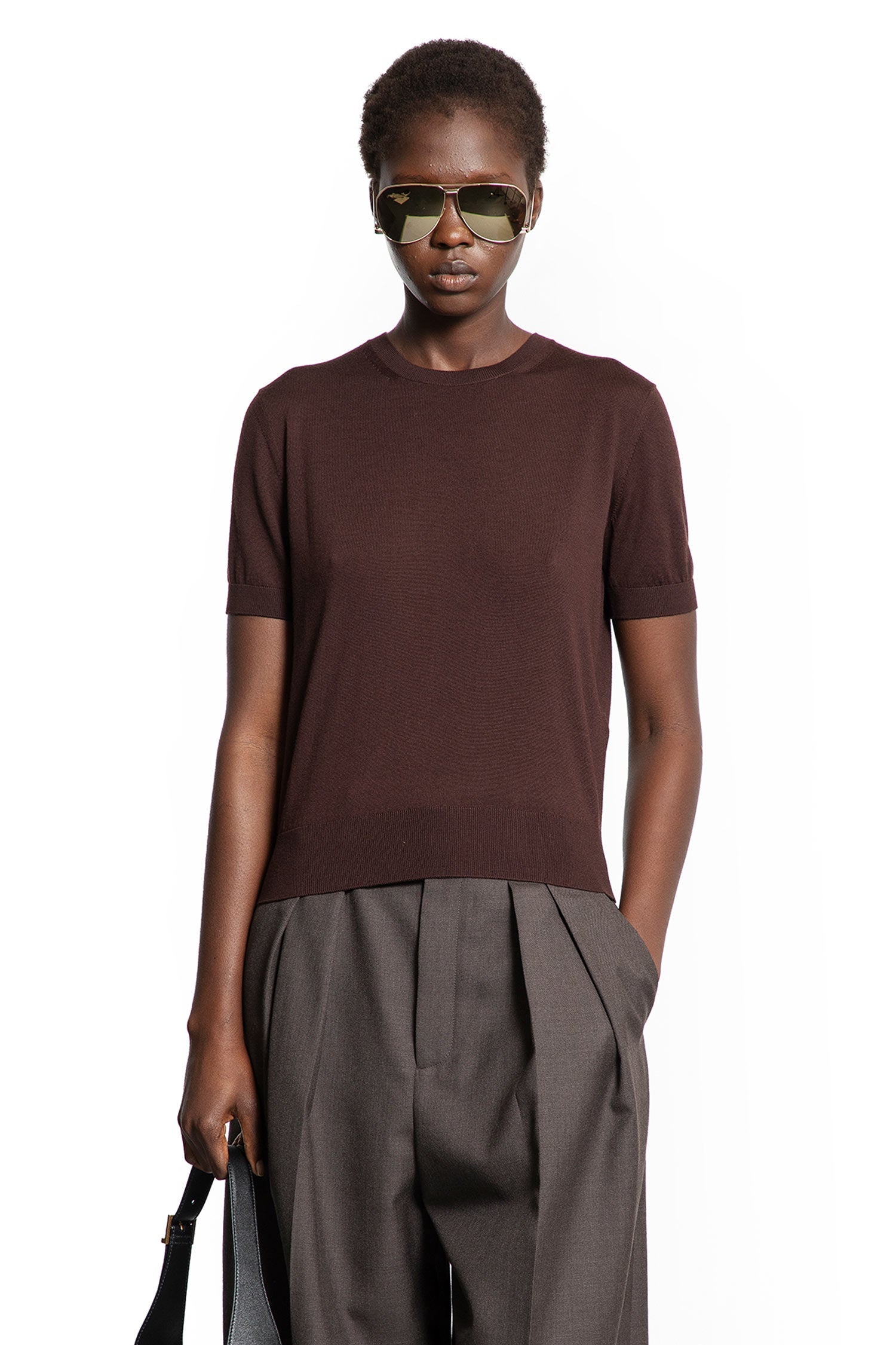 Оригінальна Short Sleeves Sweater In Wool Saint laurent – боковий вид