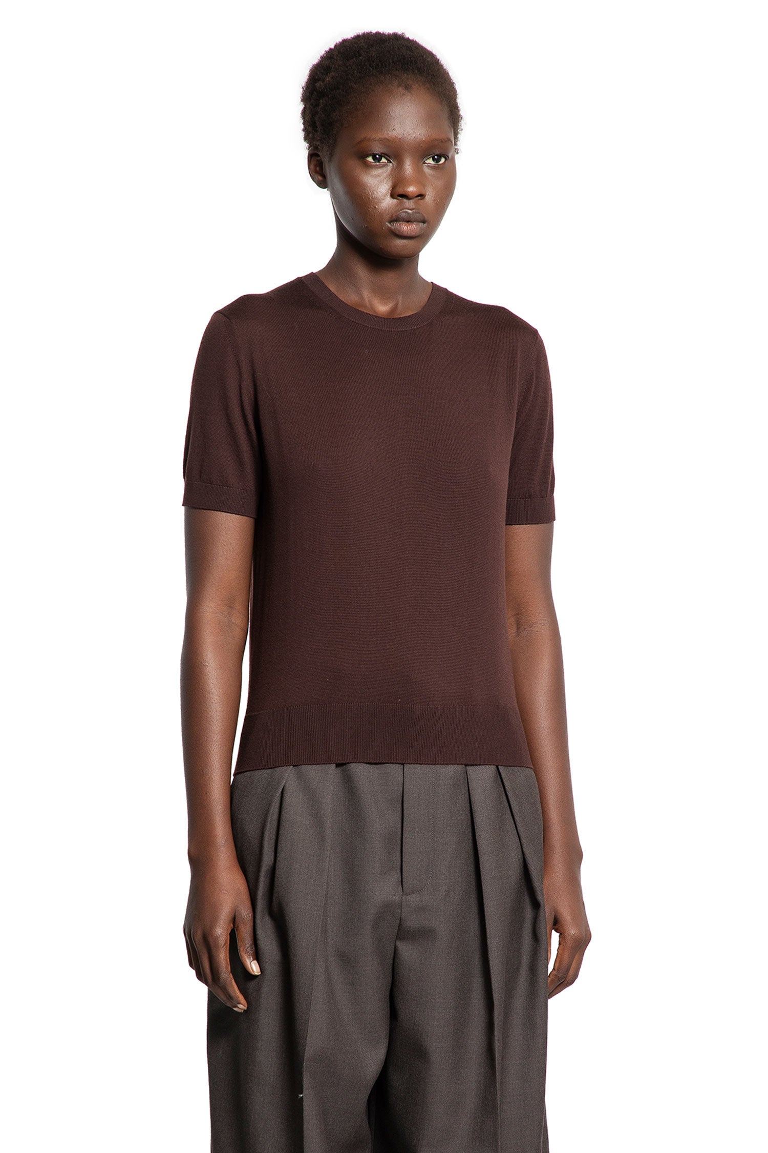 Оригінальна Short Sleeves Sweater In Wool Saint laurent – детальний вид